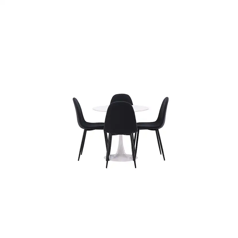 Spisegruppe Venture Home Hamden Ø80 cm med 4 Polar Stoler