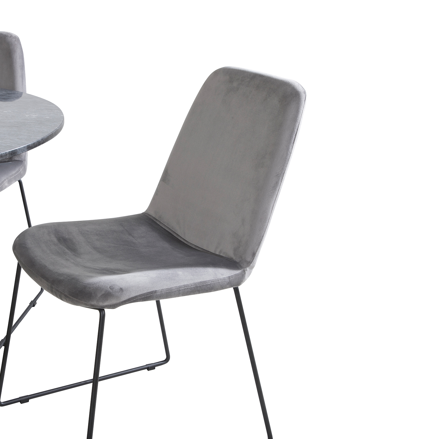 Spisegruppe Venture Home Estelle med 4 Muscot Stoler Fløyel