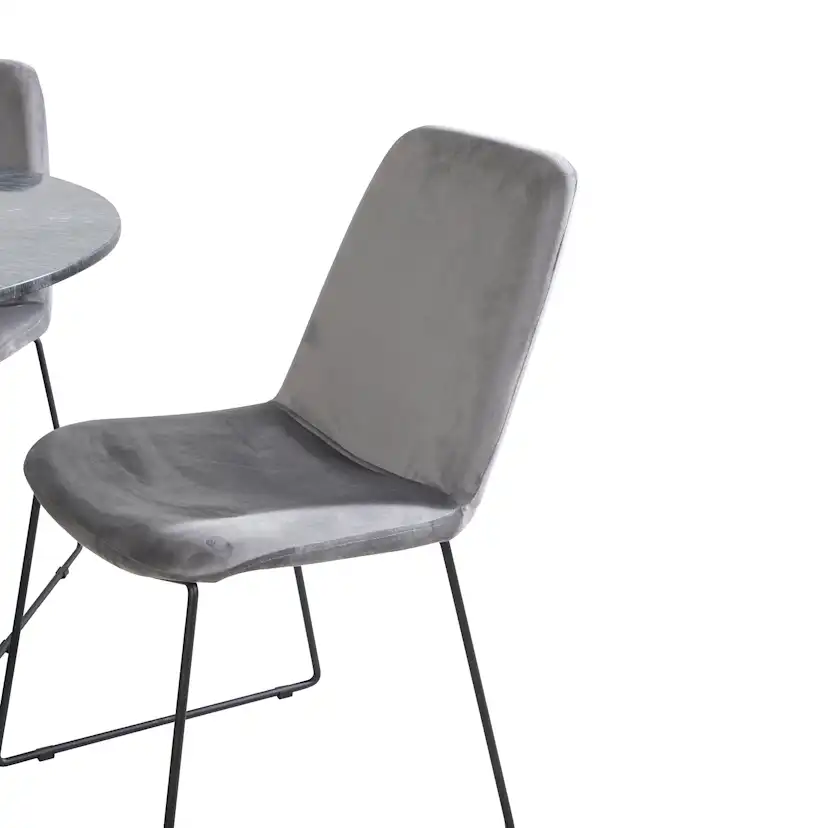 Spisegruppe Venture Home Estelle med 4 Muscot Stoler Fløyel