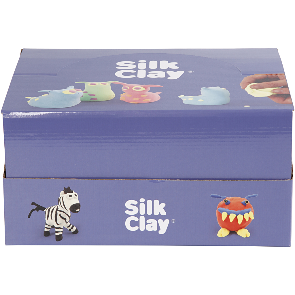 Silk Clay Creativ Company Neonfarger Standardfarger 12 Sett/1 Pk