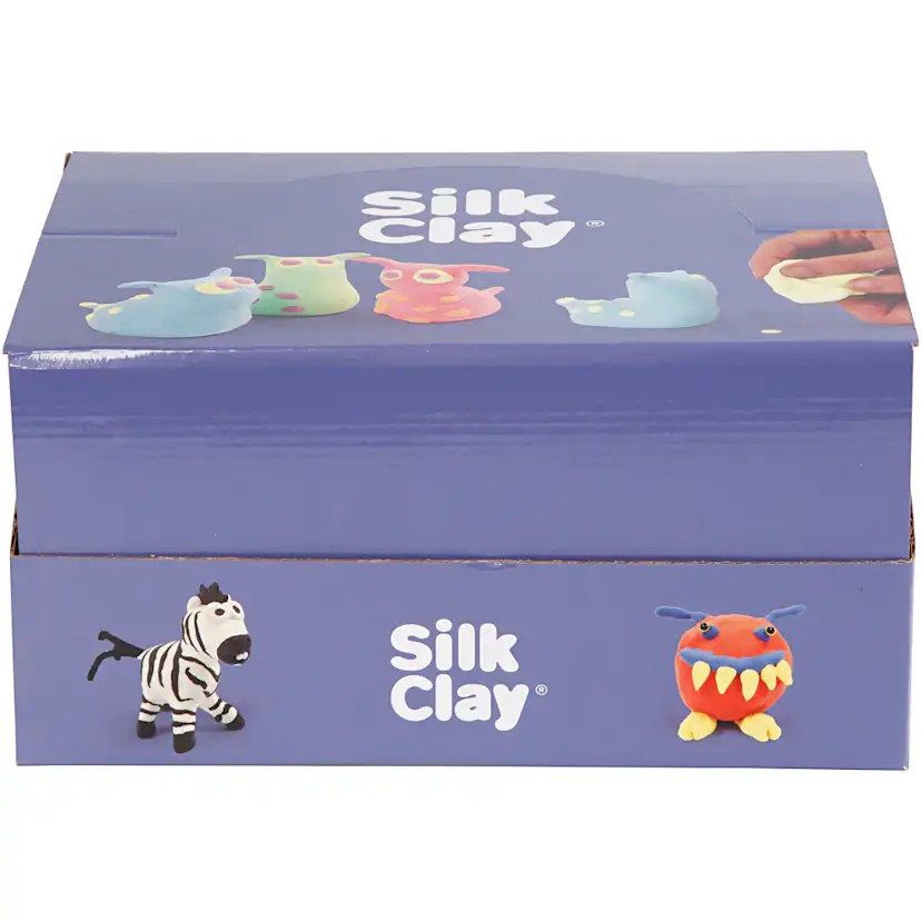 Silk Clay Creativ Company Neonfarger Standardfarger 12 Sett/1 Pk
