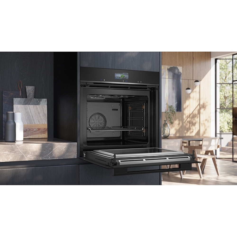 Ovn- og Mikrobølgepakke Siemens iQ700 HM736G1B1 + CE732GXB1 Kombinasjonsovn Med Mikro For Innbygging Sort