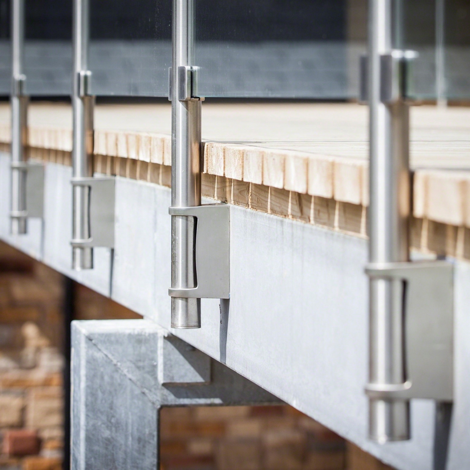 Rekkverkstolpe Herrljunga Ledstångsfabrik Utenpåliggende Enkel Innendørs Konsoll 0557