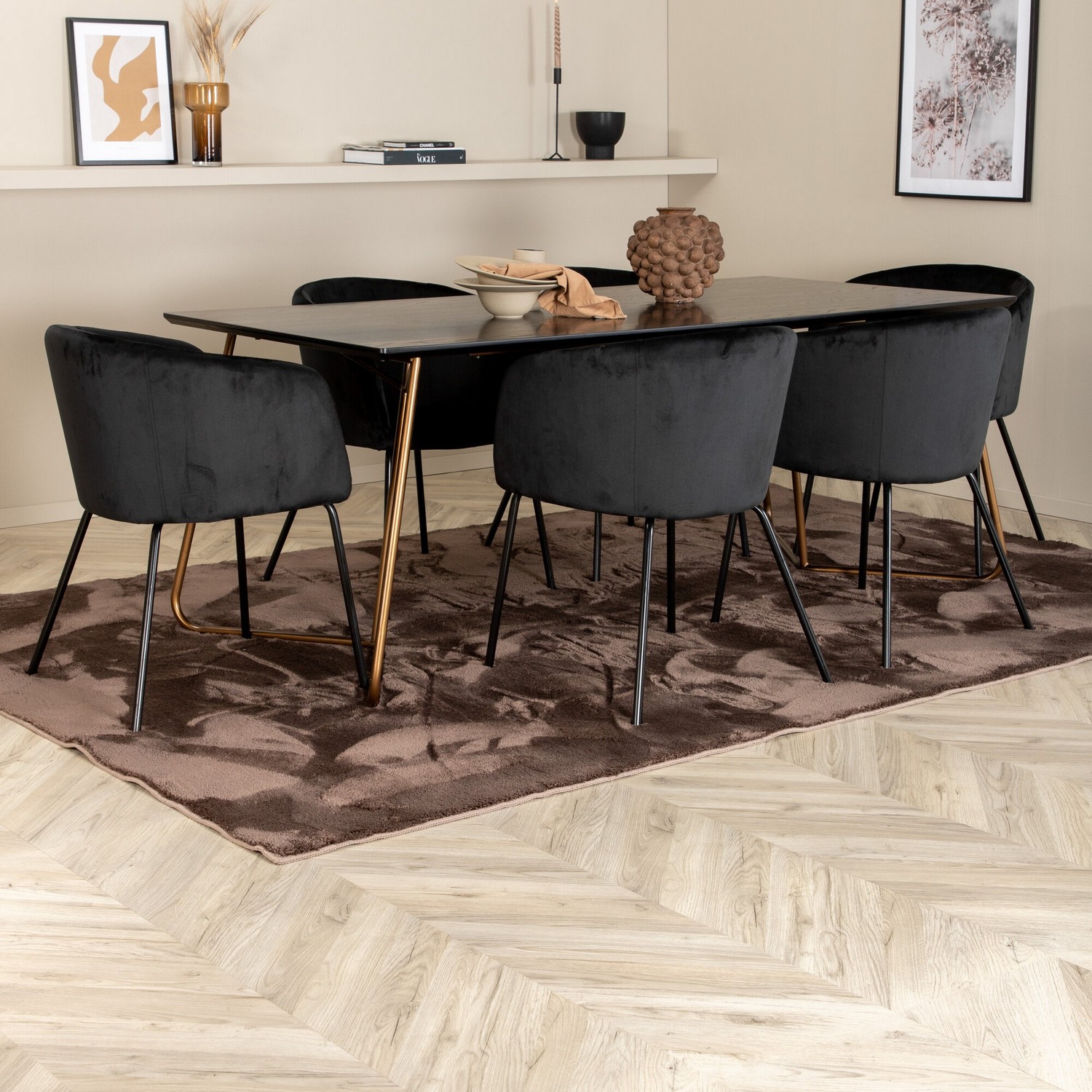 Spisegruppe Venture Home Annika med 6 Bergen Stoler