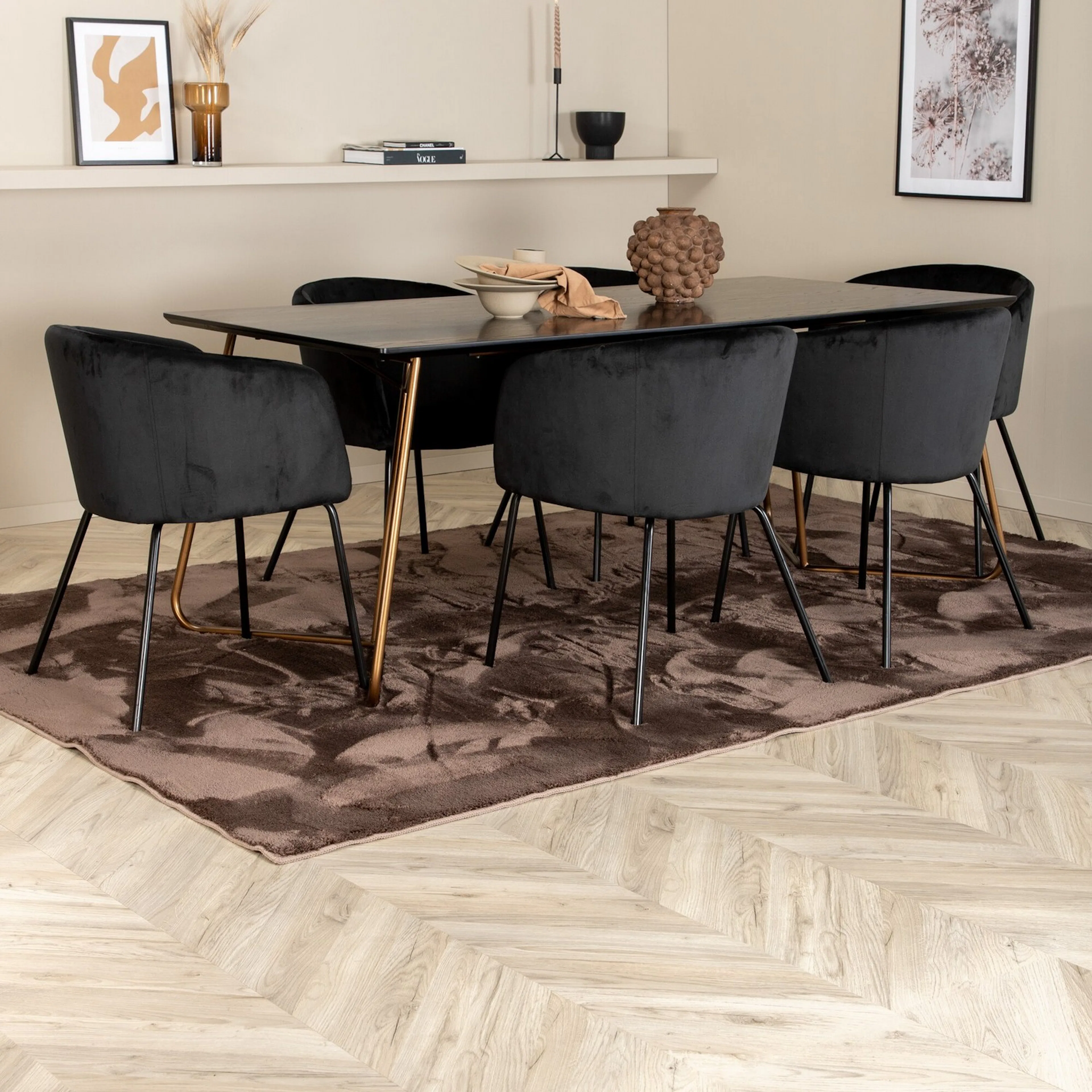 Spisegruppe Venture Home Annika med 6 Bergen Stoler