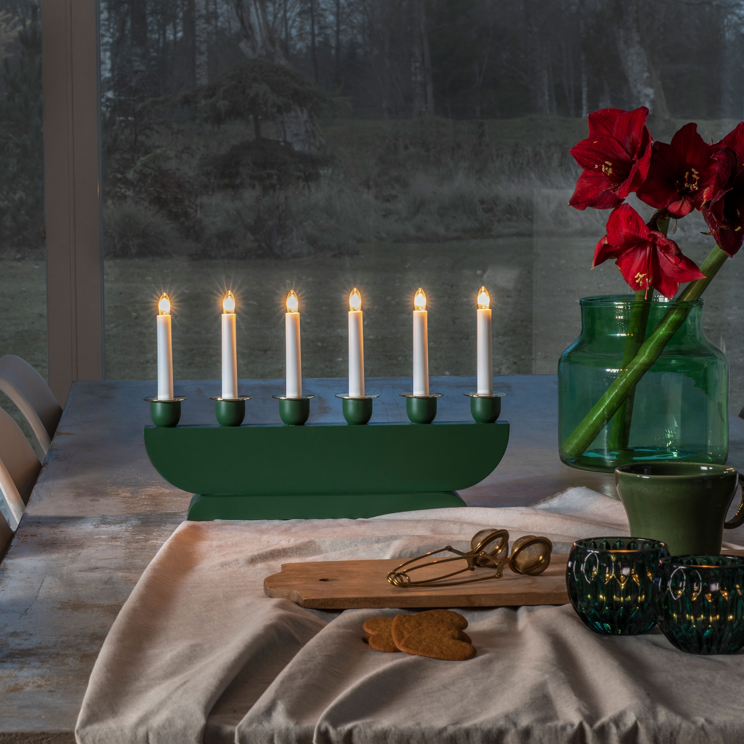 Adventstake Gnosjö Konstsmide 6L Messingdekor