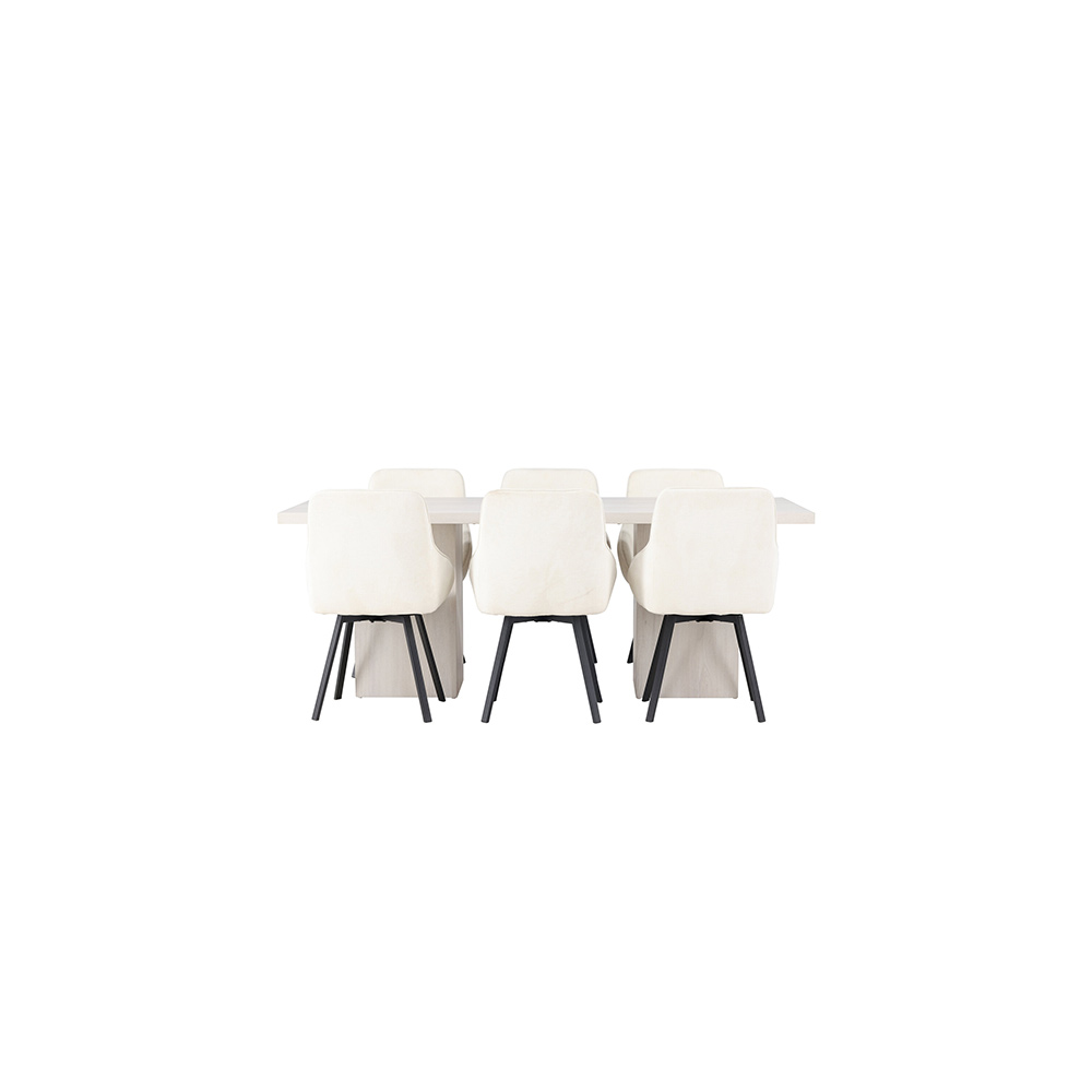 Spisegruppe Venture Home Olga med 6 Rosie Stoler