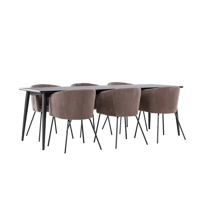 Spisegruppe Venture Home Ellis 230 med 6 stk Berit Stoler