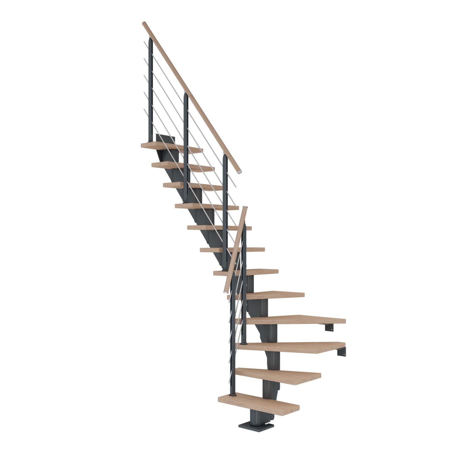 Plassbesparende Trapp Dolle Frankfurt Eik Hvitoljet 1/4-Sving Design