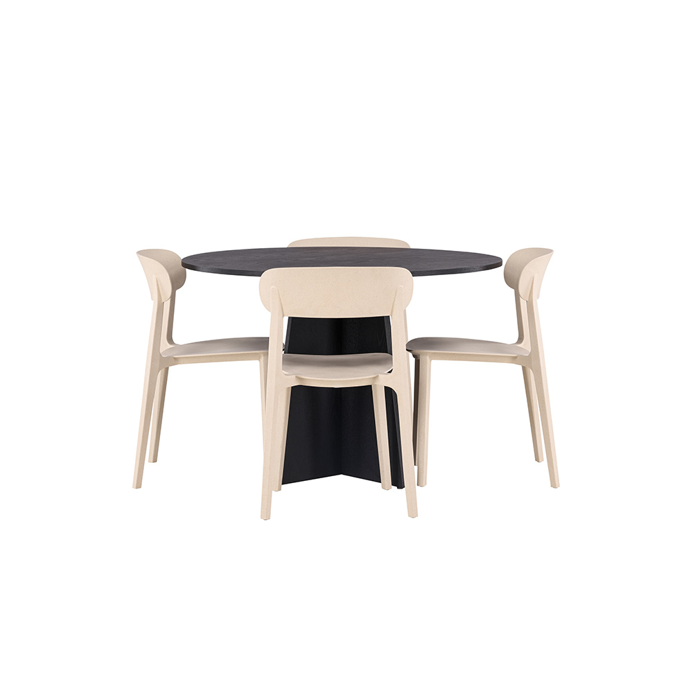 Spisegruppe Venture Home Bootcut Ø110 cm med 4 Åstol Stoler