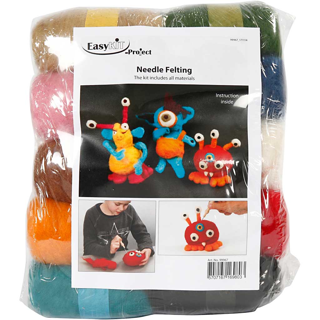 Materiellsett Creativ Company Nålefilting Startsett Ass Farger 1 Sett