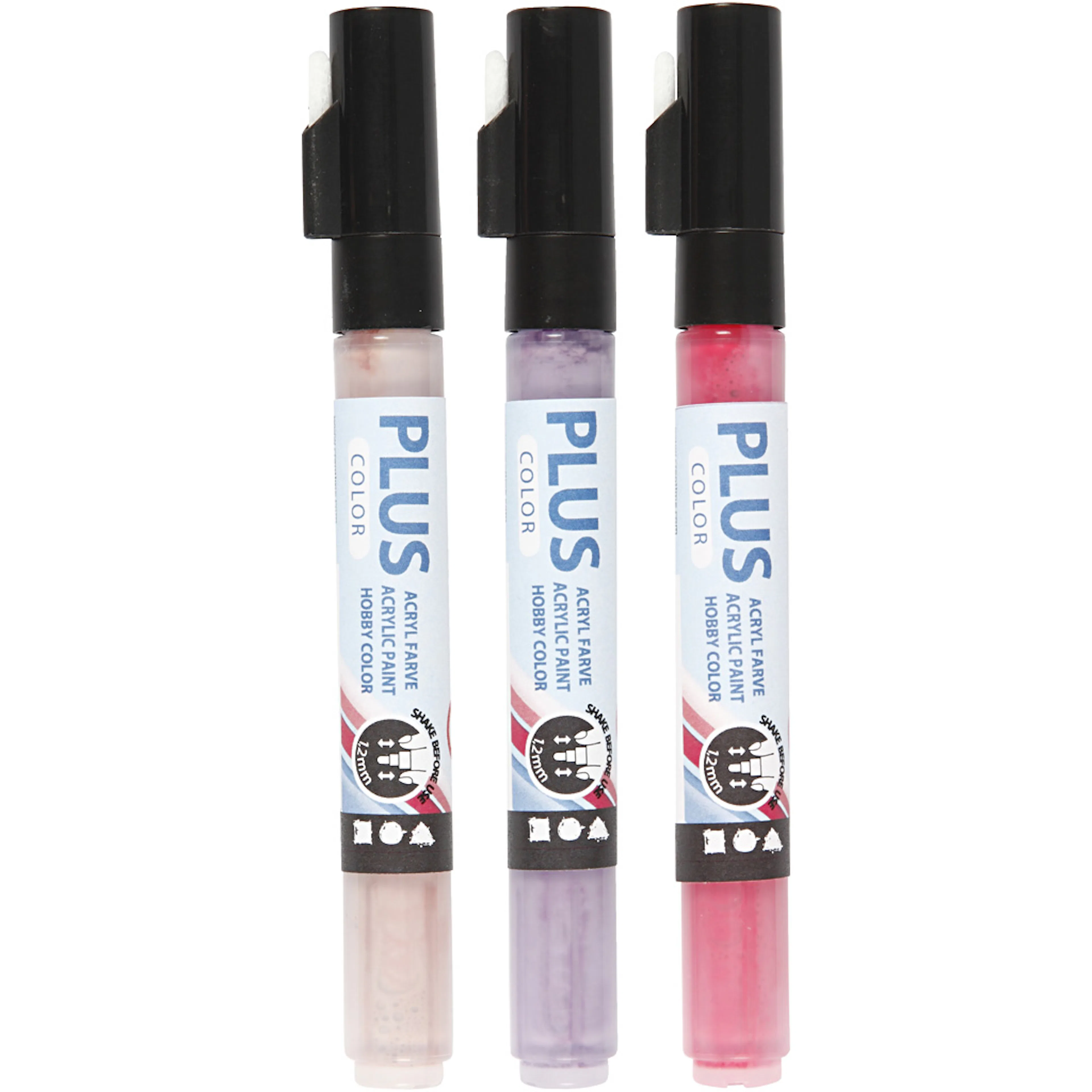 Tusj Creativ Company Plus Color Ass Farger Strek 1-2 mm 3 Stk/1 Pk