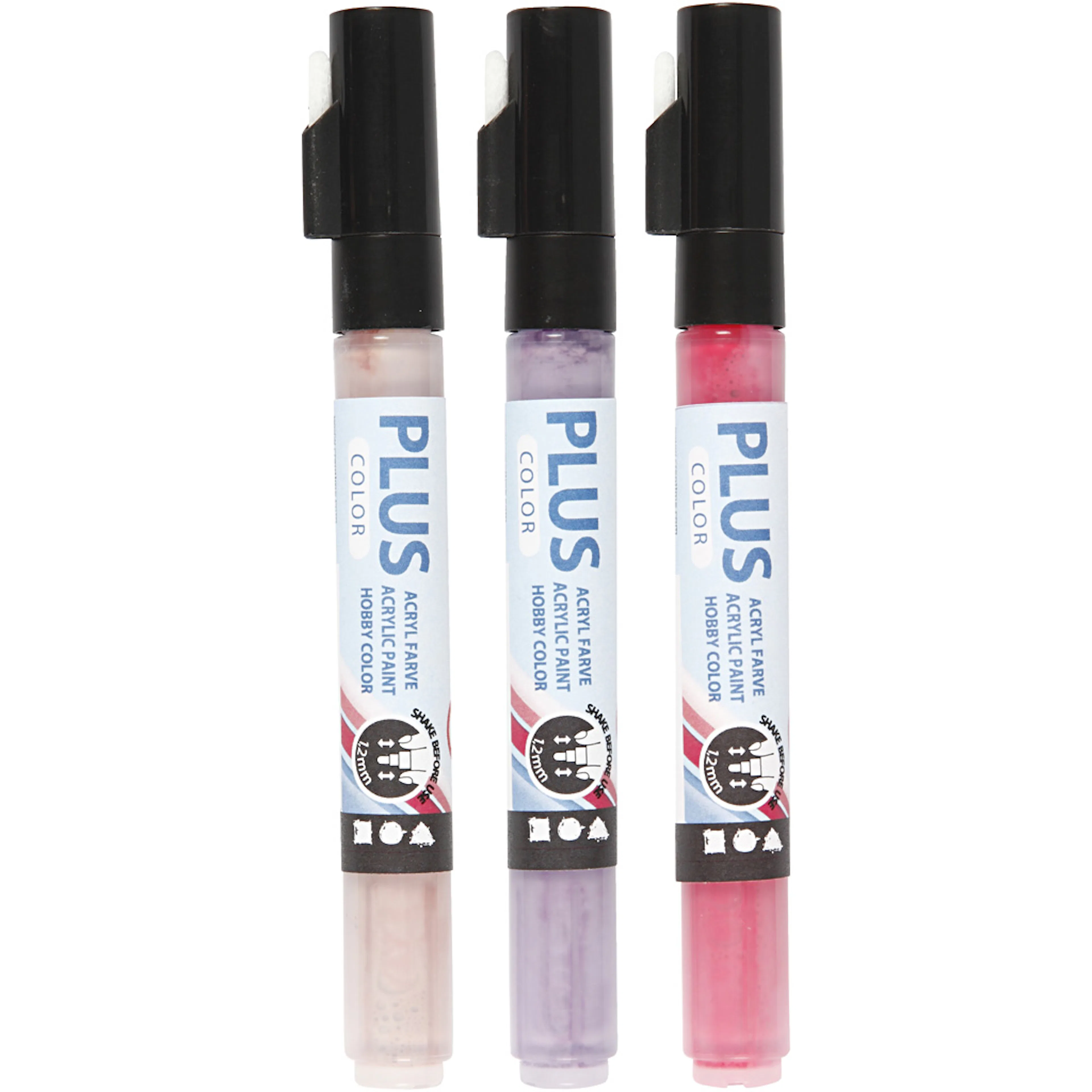 Tusj Creativ Company Plus Color Ass Farger Strek 1-2 mm 3 Stk/1 Pk