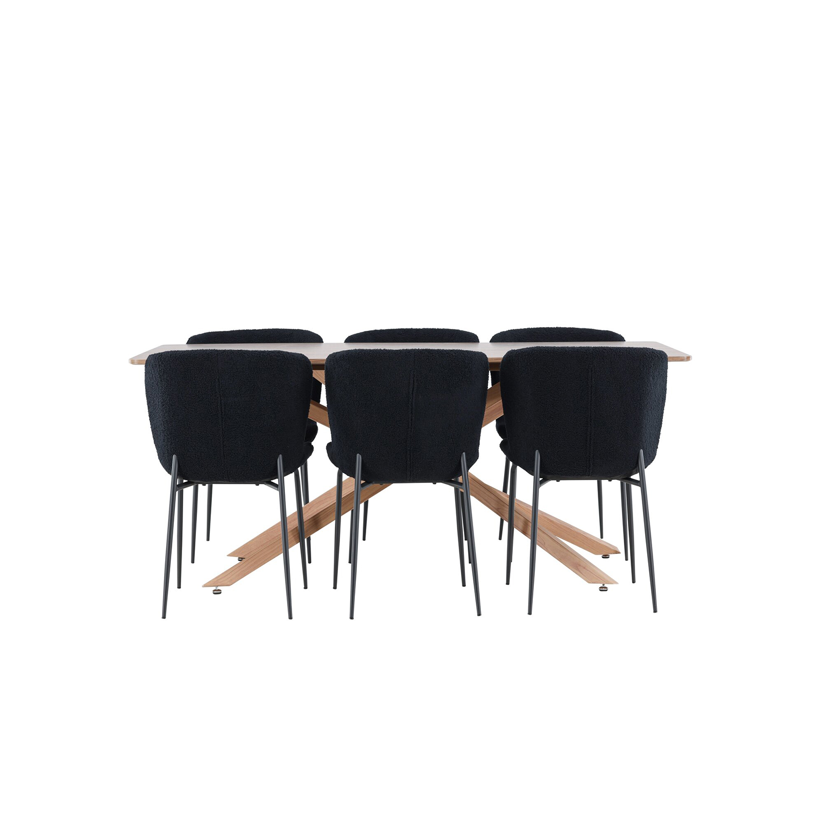 Spisegruppe Venture Home Piazza 180 med 6 stk Modesto Stoler Teddy