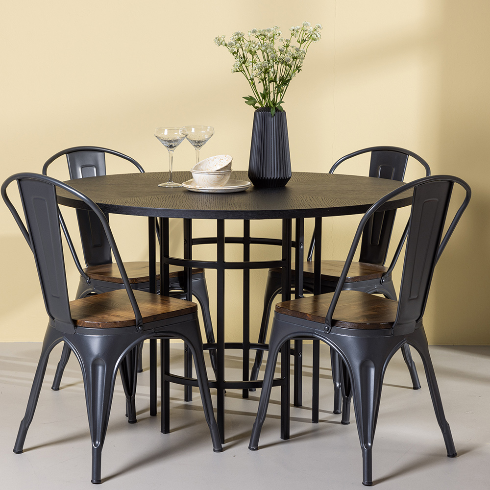 Spisegruppe Venture Home Copenhagen Ø 115 cm med 4 Tempe Stoler