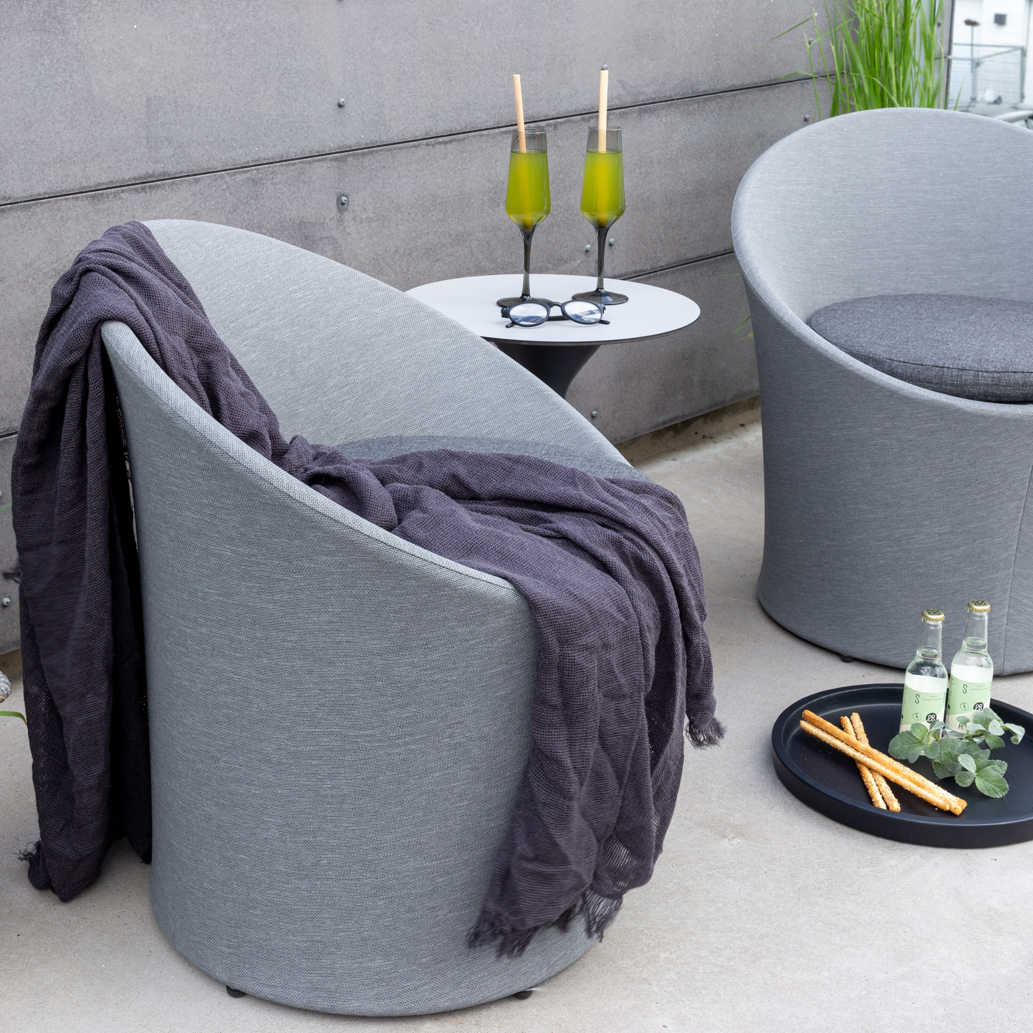 Spoga - Lounge Set- Black / Grey - - Loungesett Venture Home Spoga