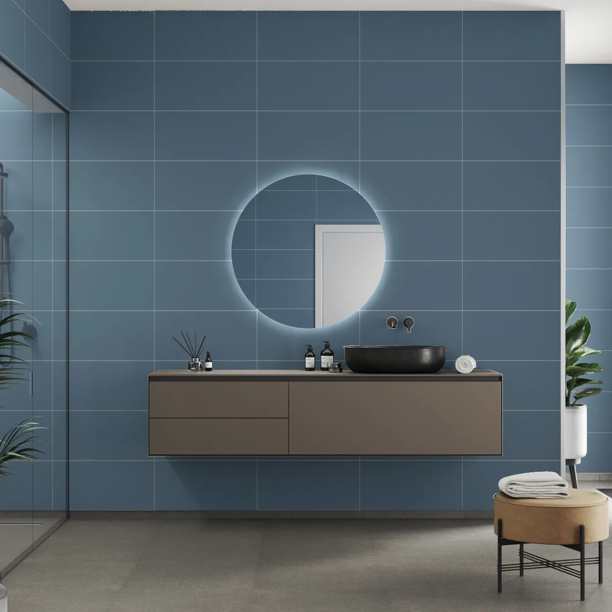 Baderomspanel Fibo 6274-6030 Dusty Blue