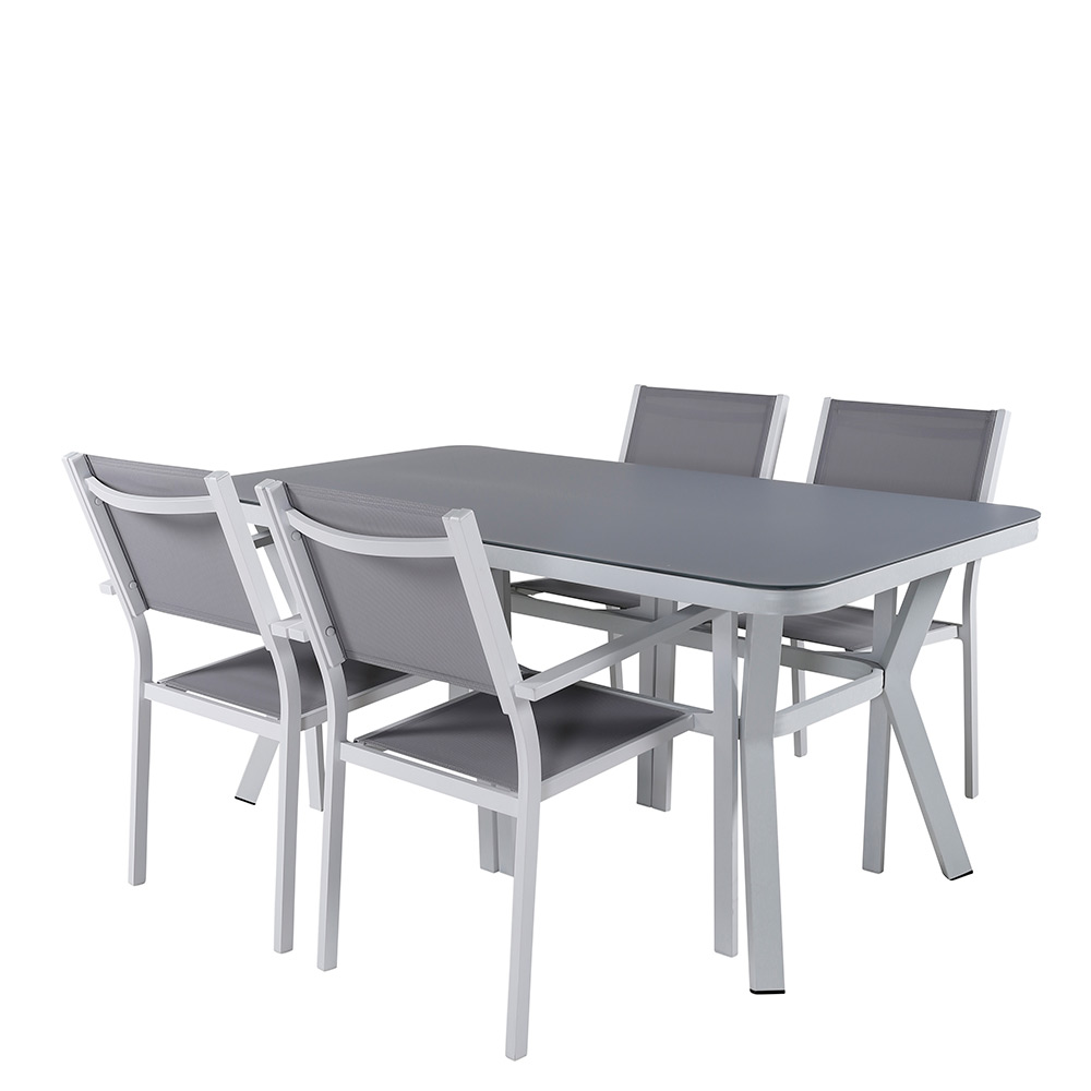 Spisegruppe Venture Home Vyn Hvit med 4 Curz Stablebare Spisestoler