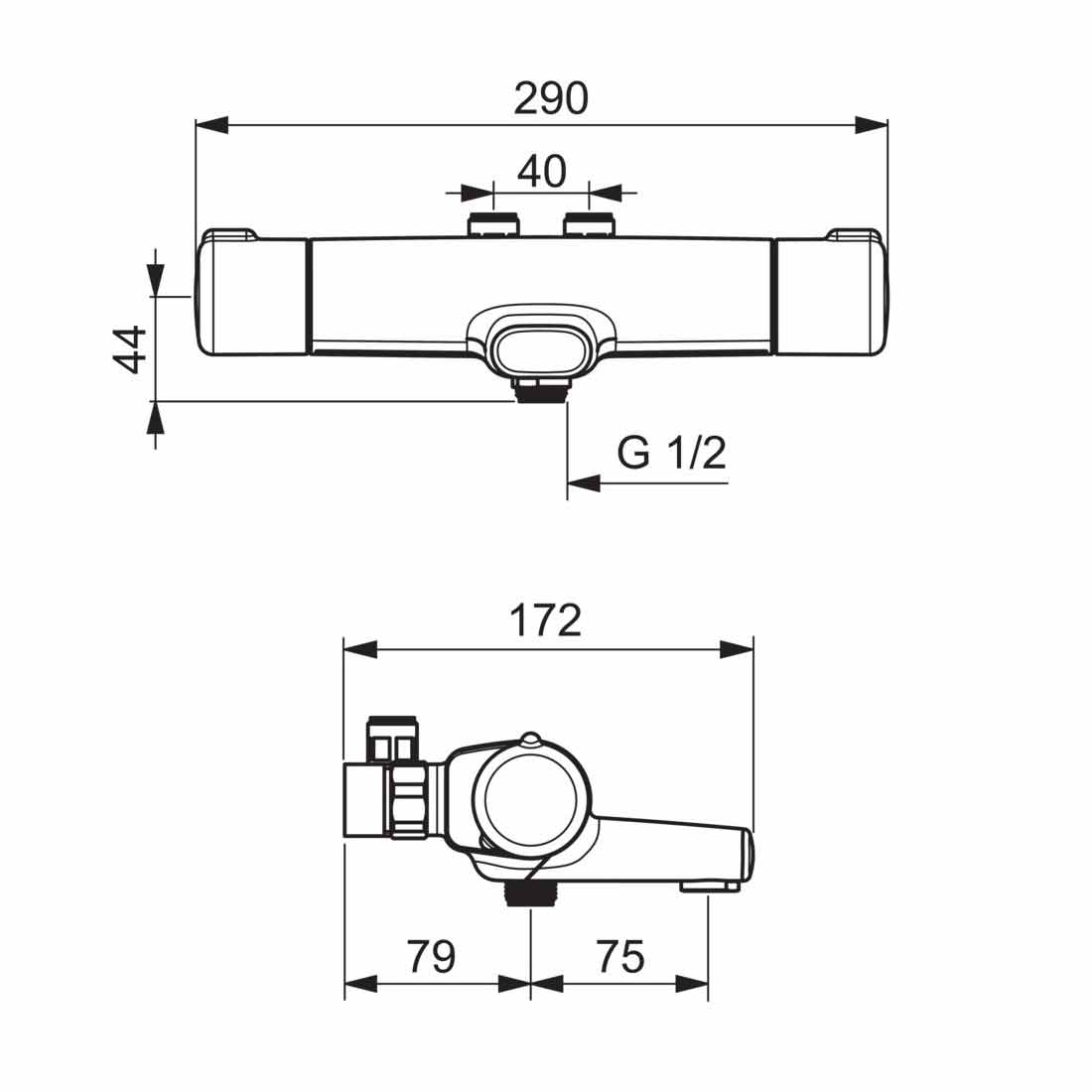 Dusj- og Badekarbatteri Oras Nova 7445 40 cc