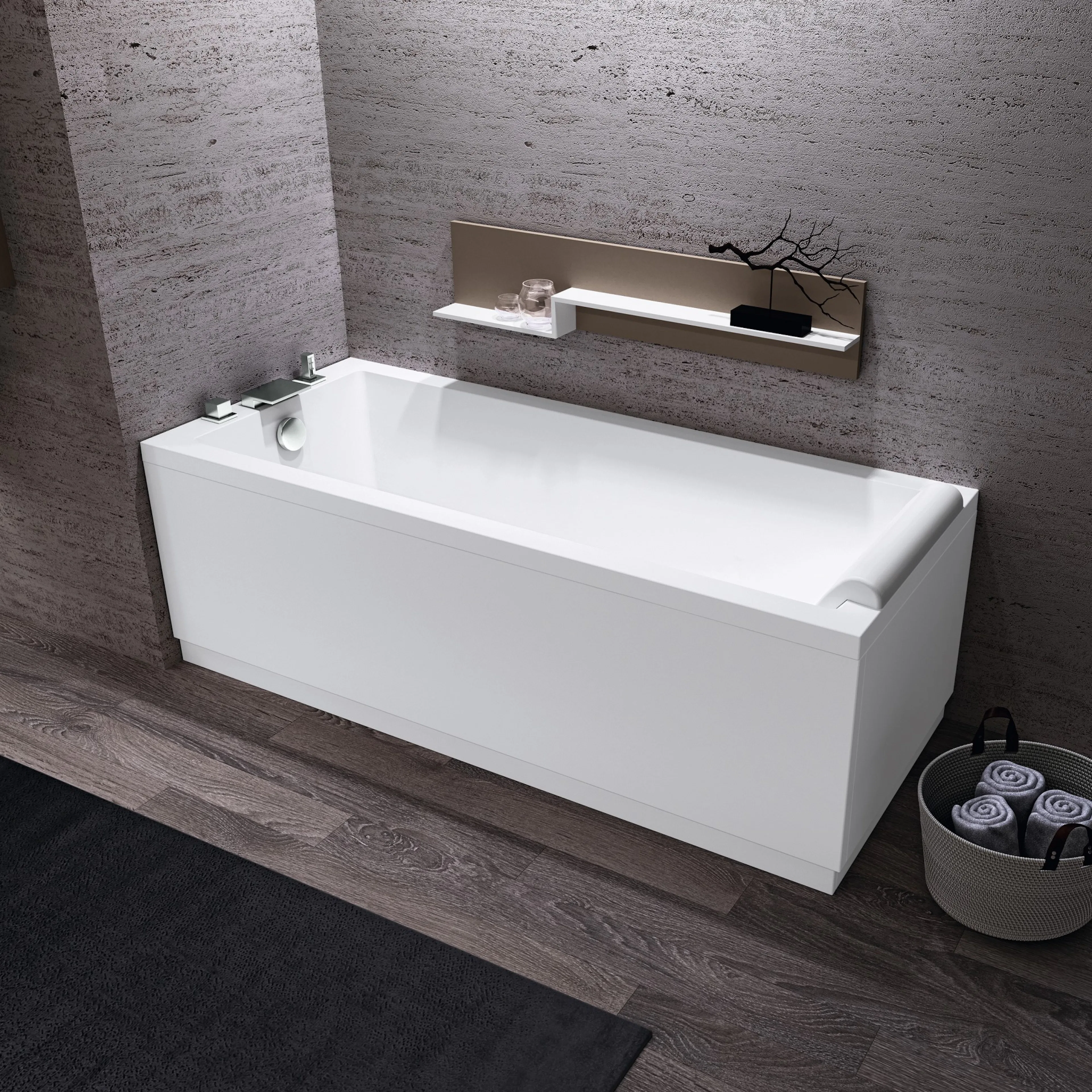 L-panel vit Calos 150 x 70 LxB: 1500x700 mm