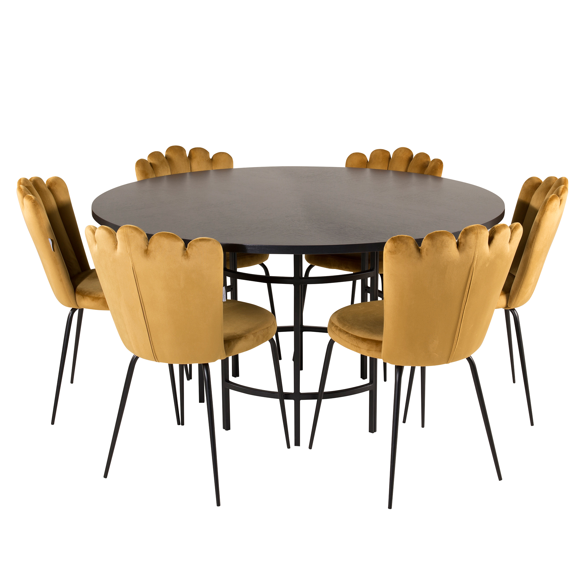 Spisegruppe Venture Home Copenhagen med 6 Limhamn Light Gull Stoler