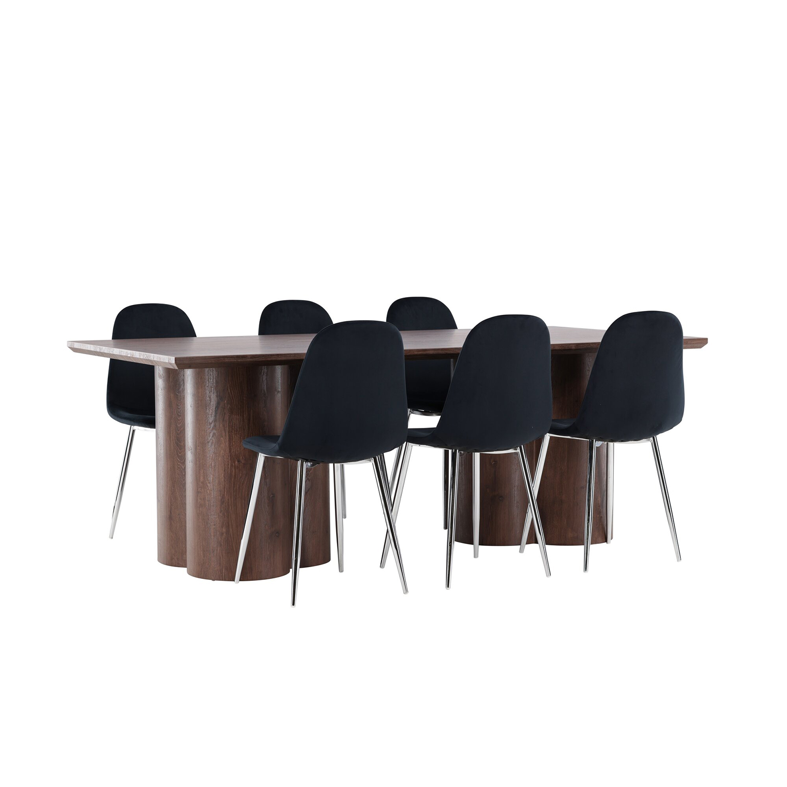 Spisegruppe Venture Home Olivia 210 med 6 stk Polar Stoler Fløyel