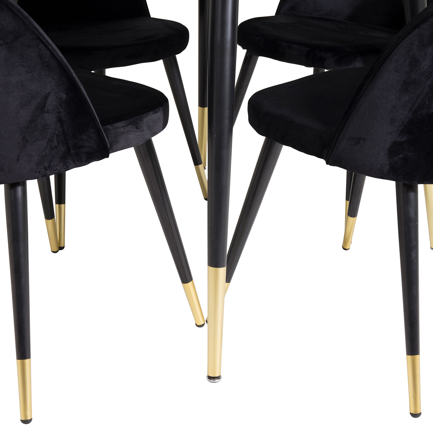 Spisegruppe Venture Home Dipp med 4 Velvet Stoler Rundt