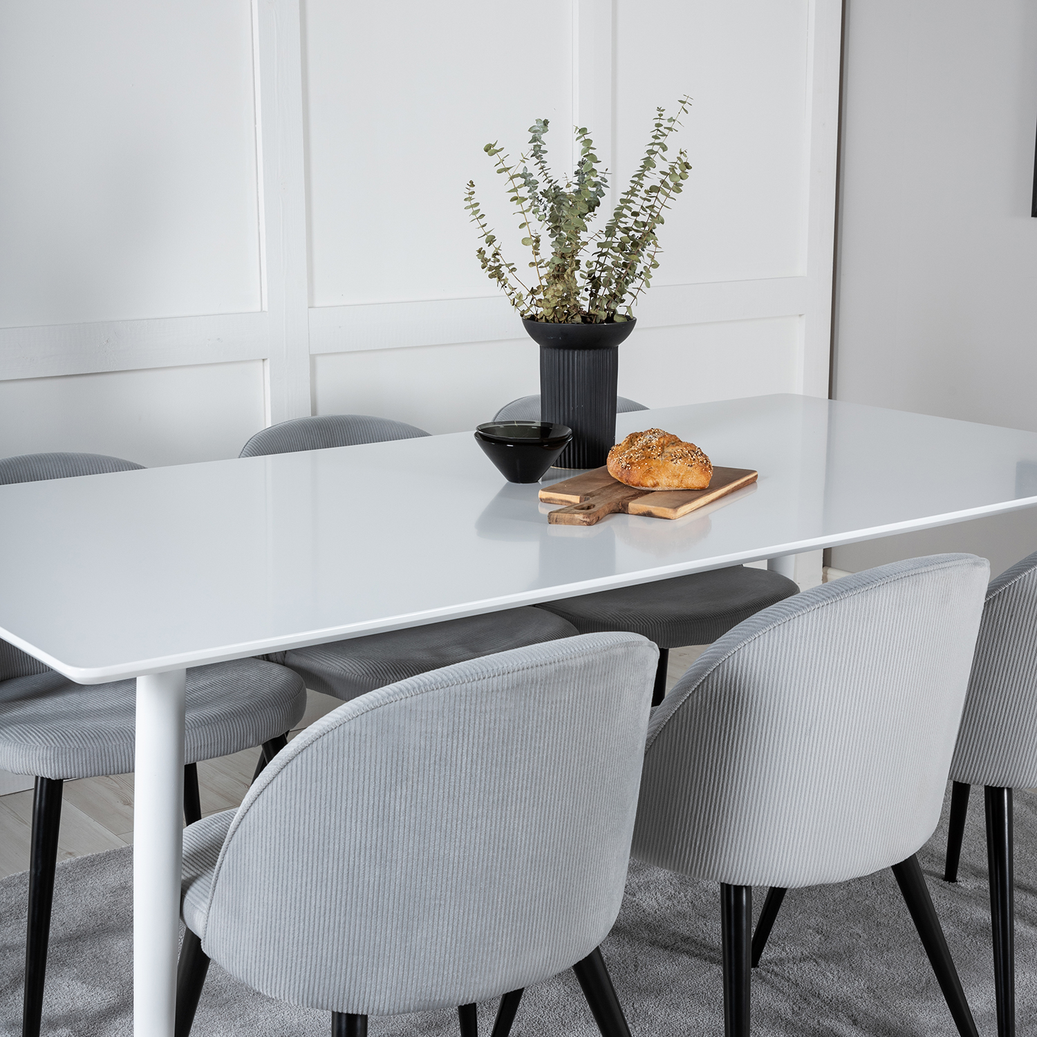 Spisegruppe Venture Home Pobbie med 6 Valentina Stoler Manchester