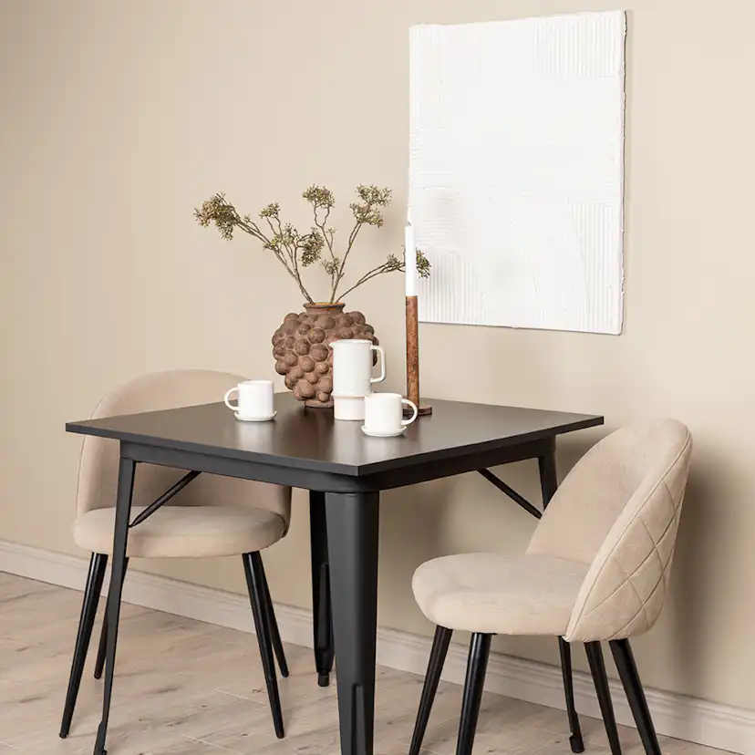 Spisegruppe Venture Home Tempe med 2 Velvet Stitches Stoler