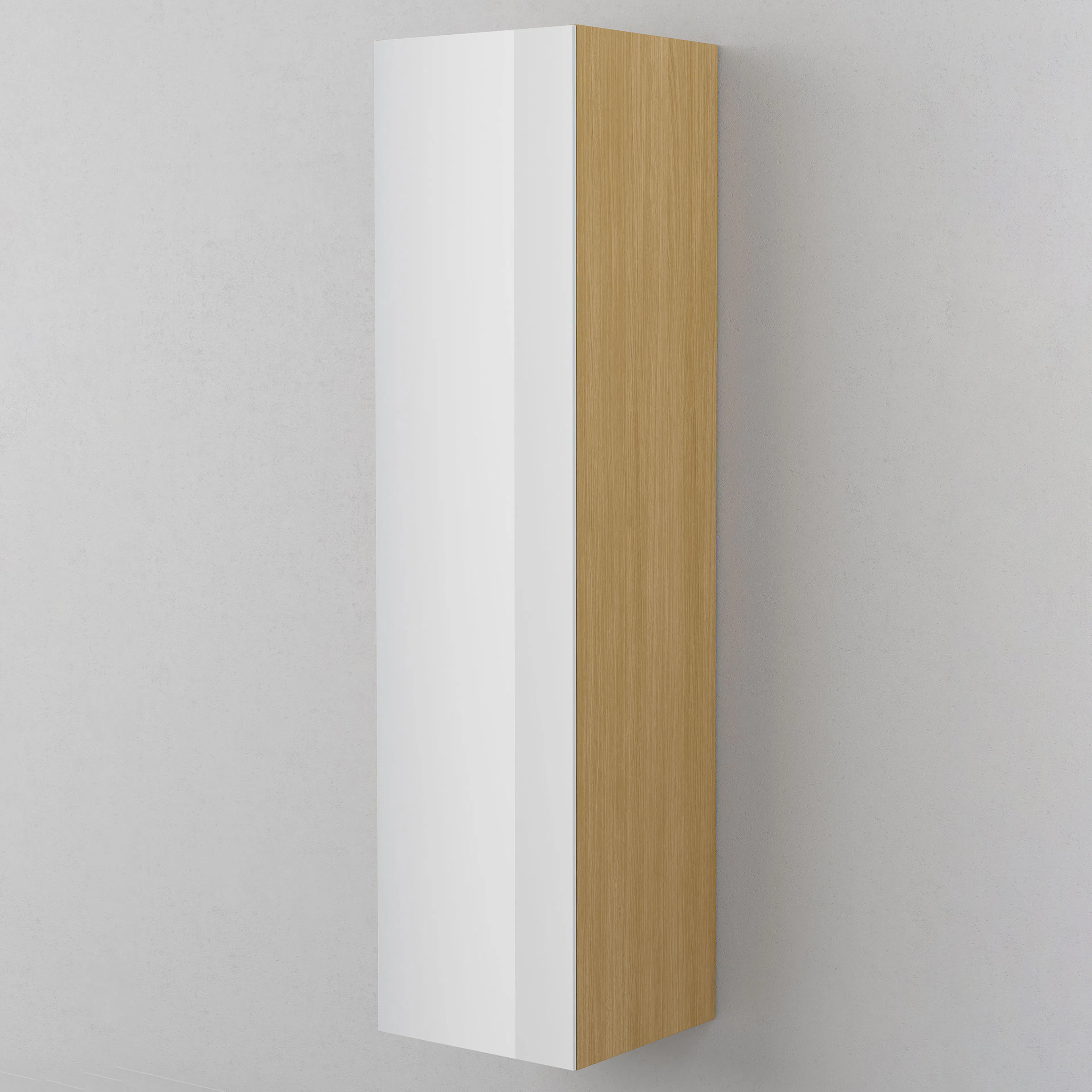 Högskåp TWIN 40,Natural Oak, 5 Hyllplan, Vänster,400x1600x39 Bredd: 400 mm, Natural Oak, Vänster utan Lådor