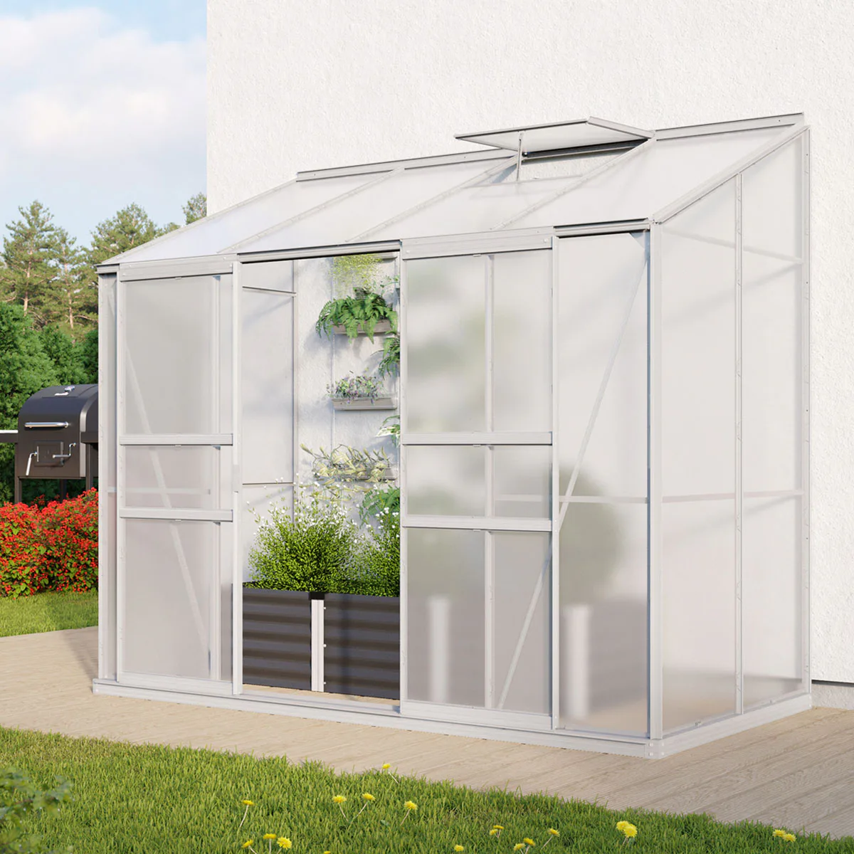 Drivhus Plast Vitavia Ida 3300 med Sokkel 4mm Polykarbonat