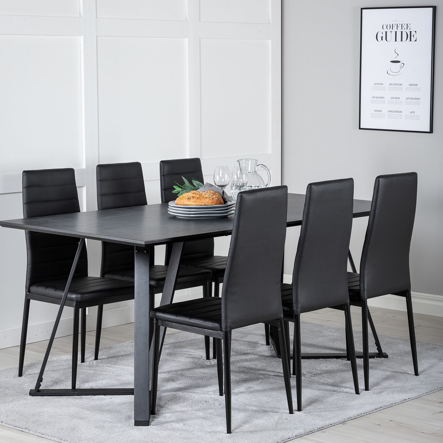 Spisegruppe Venture Home Madde med 6 Sly Stoler