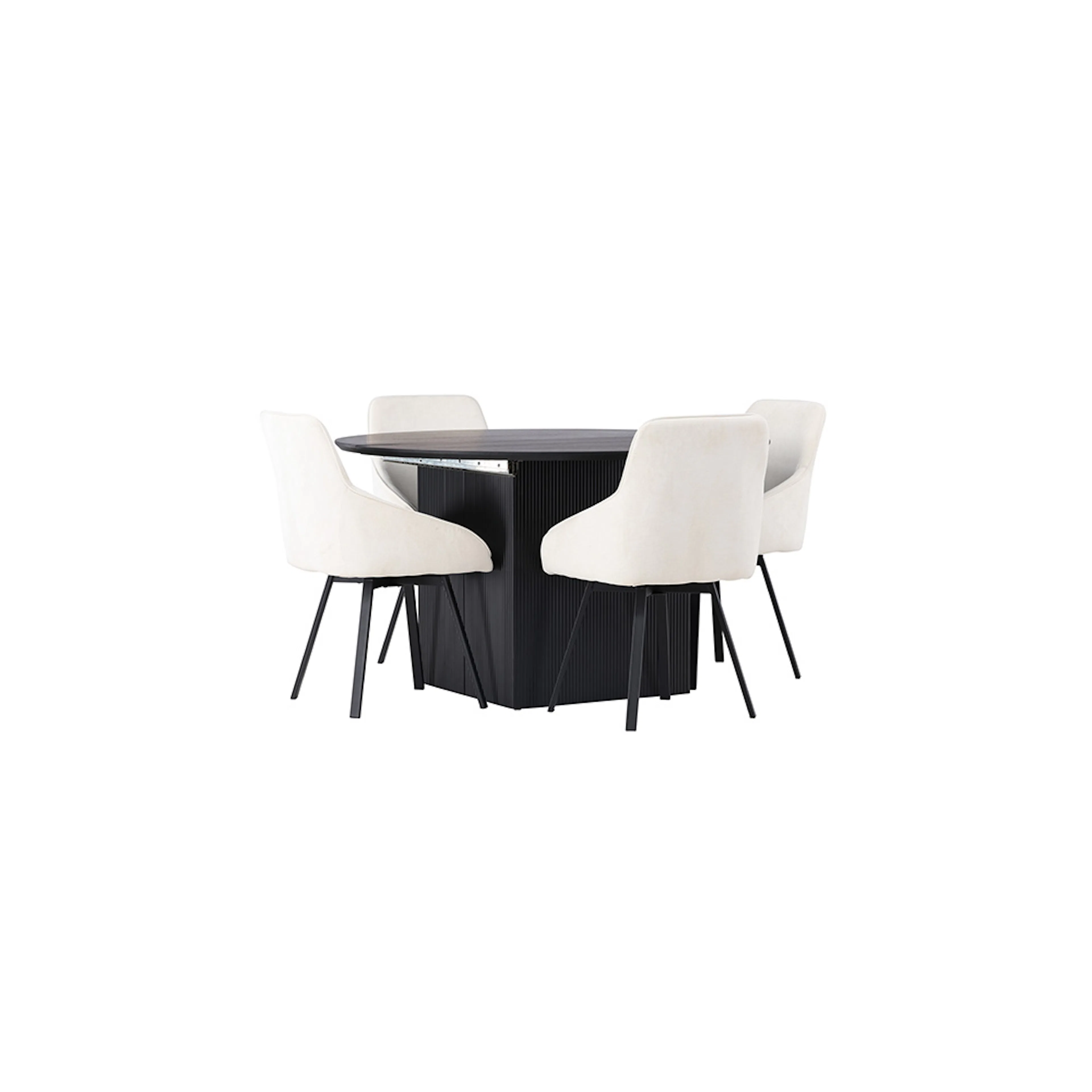 Matgrupp Venture Home Matilda med 4 Rosie Stolar Sort/Beige