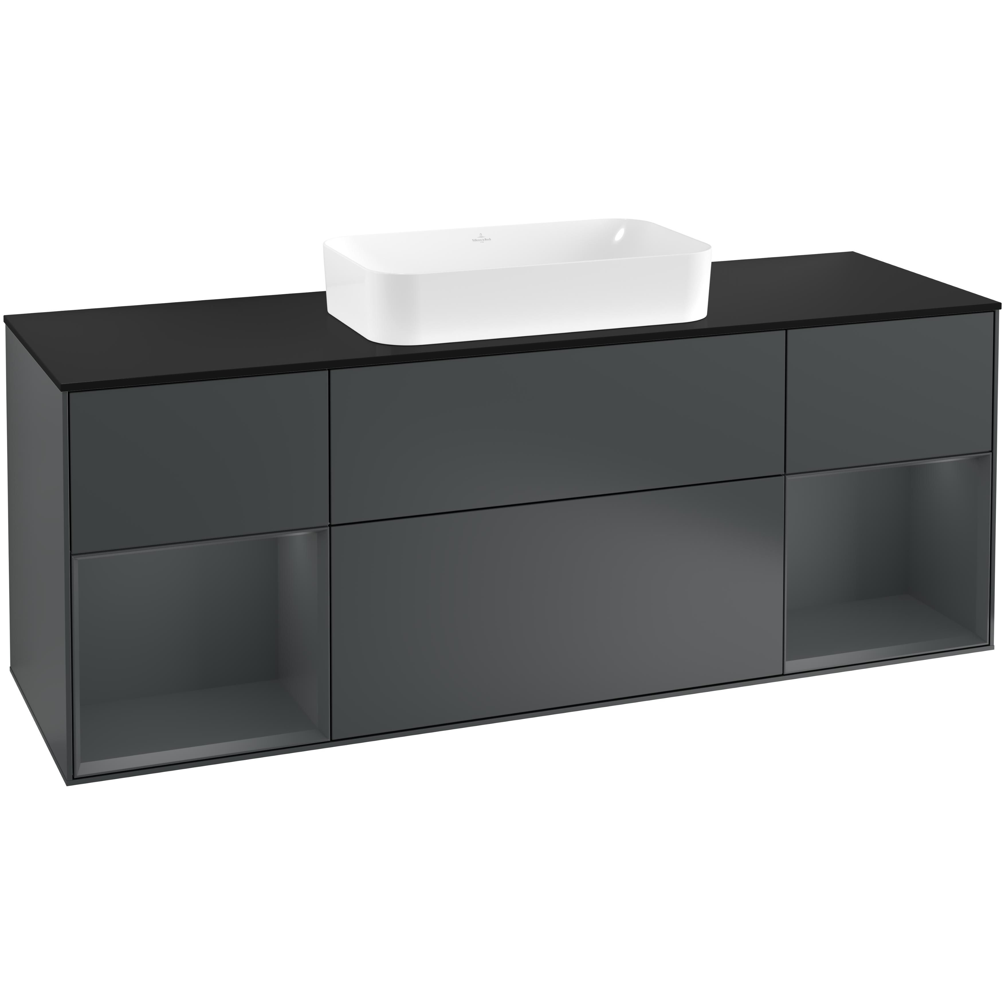Tvättställsskåp Villeroy & Boch Finion med Två Hyllor och Bänkskiva för Fristående Tvättställ