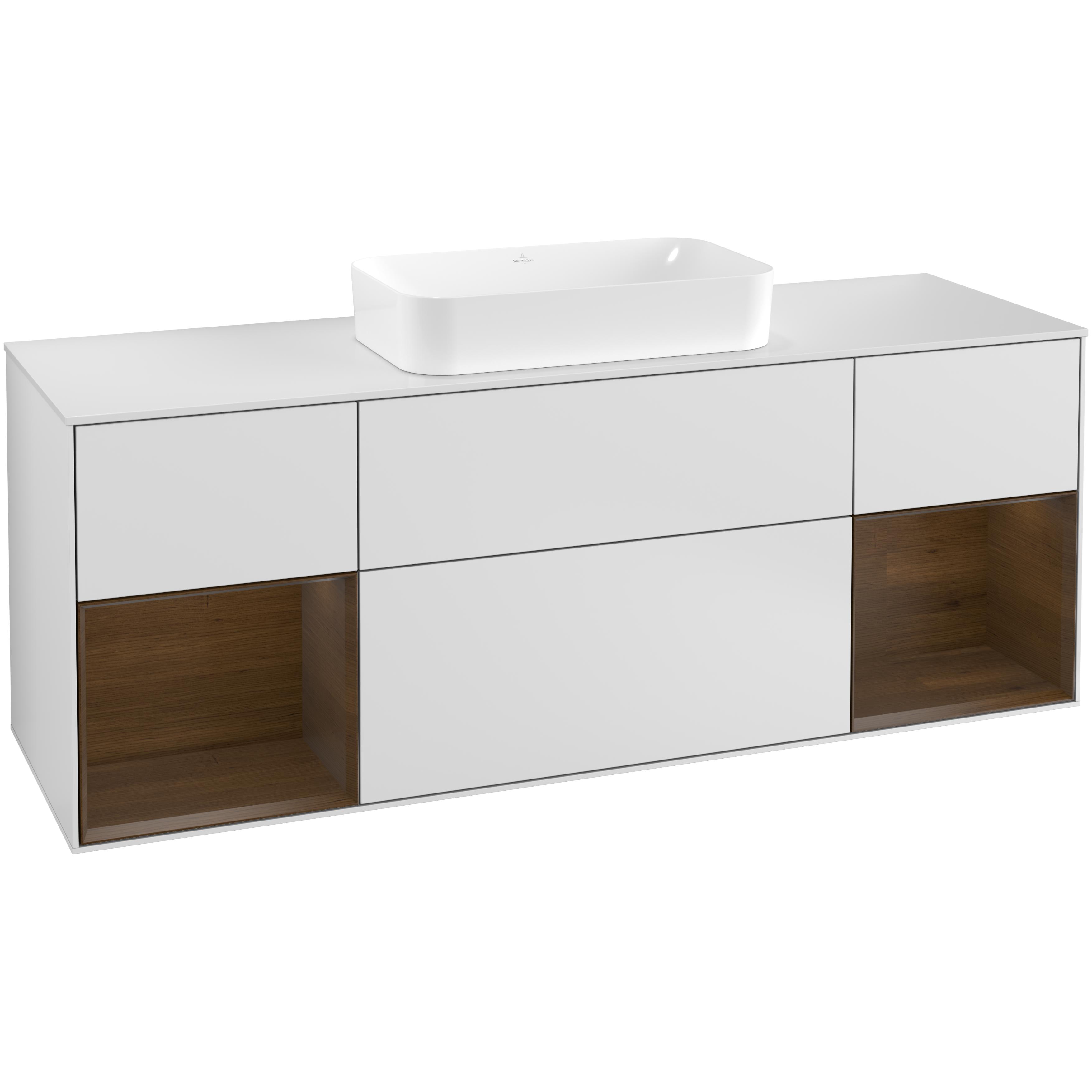 Tvättställsskåp Villeroy & Boch Finion med Två Hyllor och Bänkskiva för Fristående Tvättställ