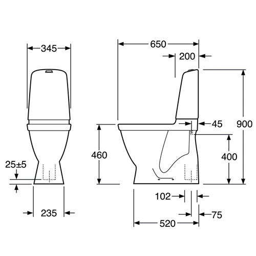 Nautic 1546 Hygienic Flush Mjuksits Vit, Enkelspolning 4l Mjuksits Vit, Enkelspolning 4l