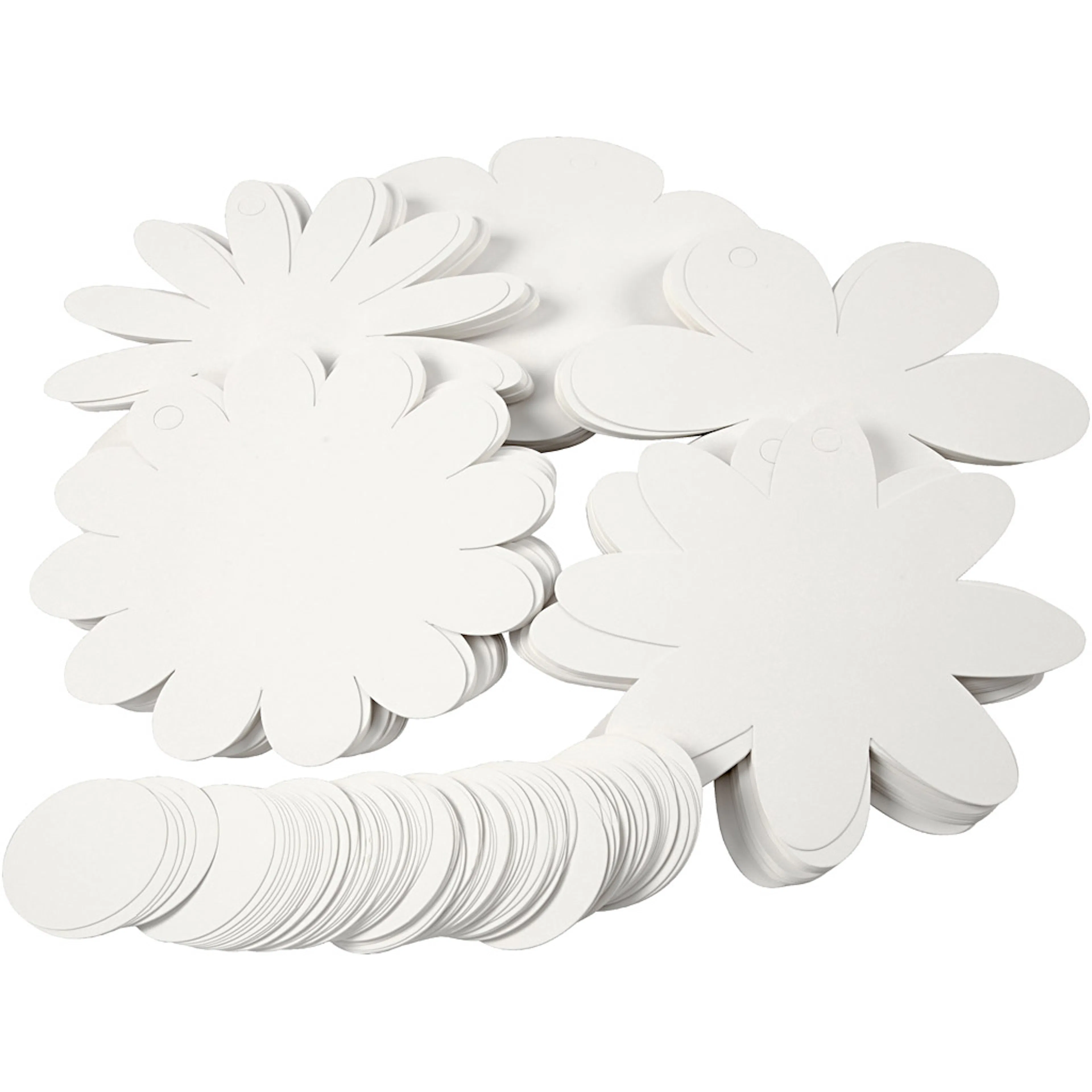 Pappfigur Creativ Company Blomster Hvit D20 cm 400 g 5x20 Stk/1 Pk