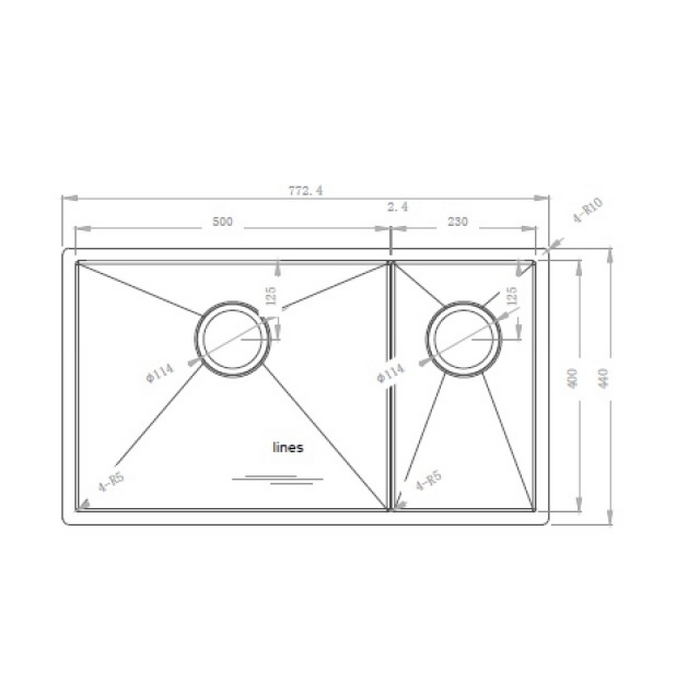 Kjøkkenvask Nordic Tech Edge 76 K X