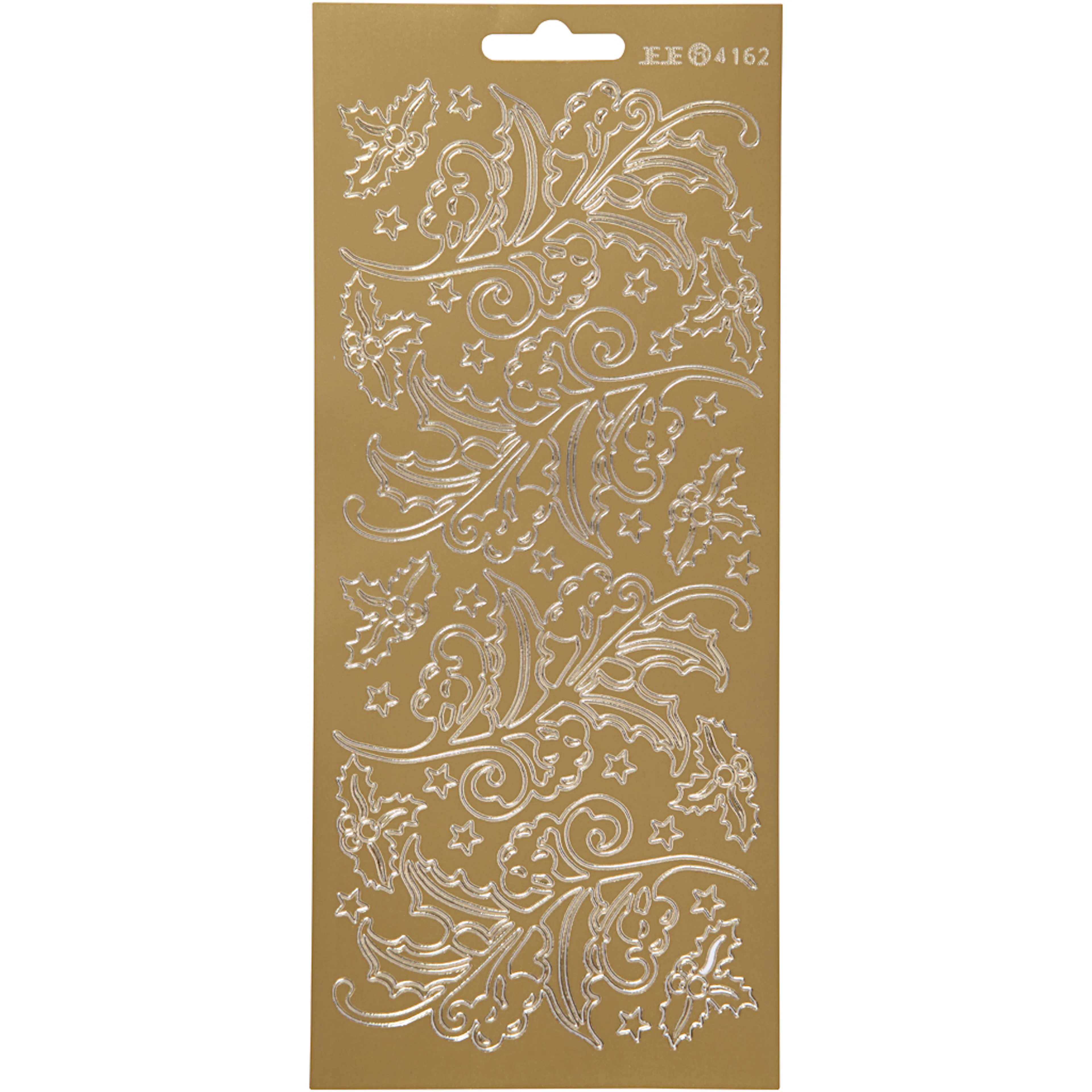 Stickers, guld, järnek, 10x23 cm, 1 ark Guld