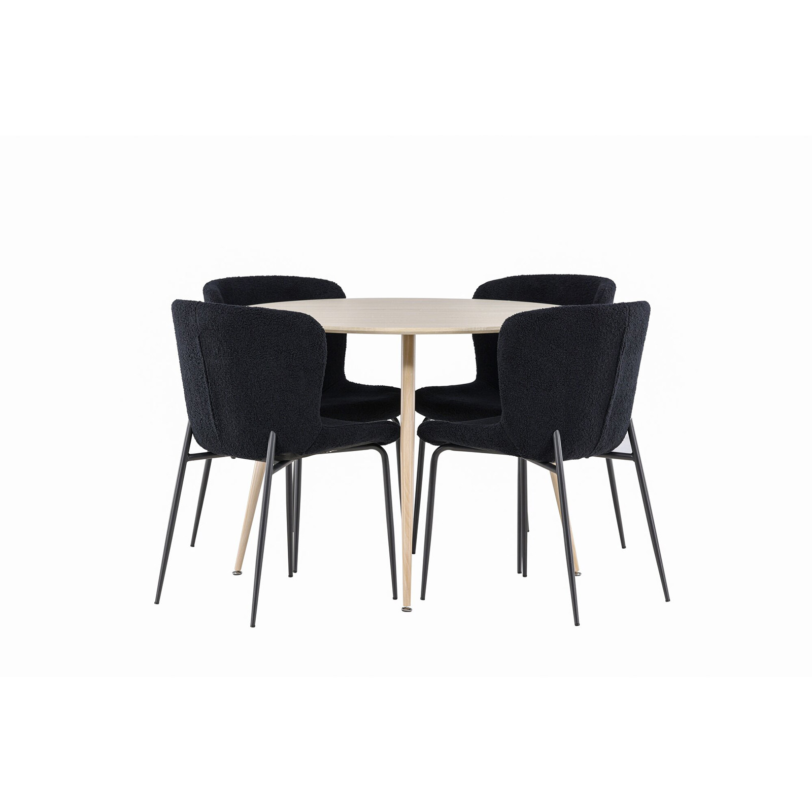 Spisegruppe Venture Home Plaza Ø100 med 4 stk Modesto Stoler