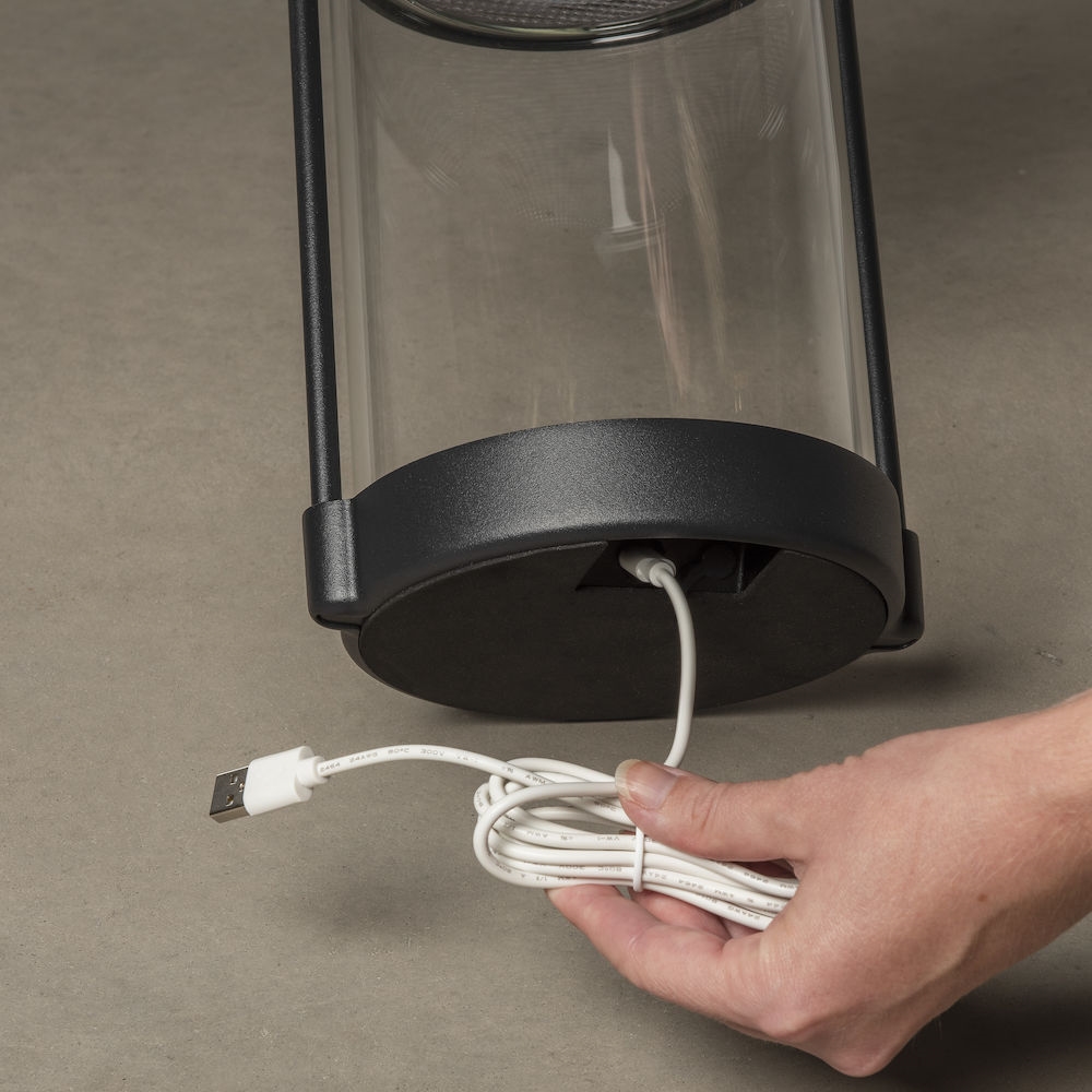 Gnosjö Konstsmide Crotone USB/Sol Lykt Sort
