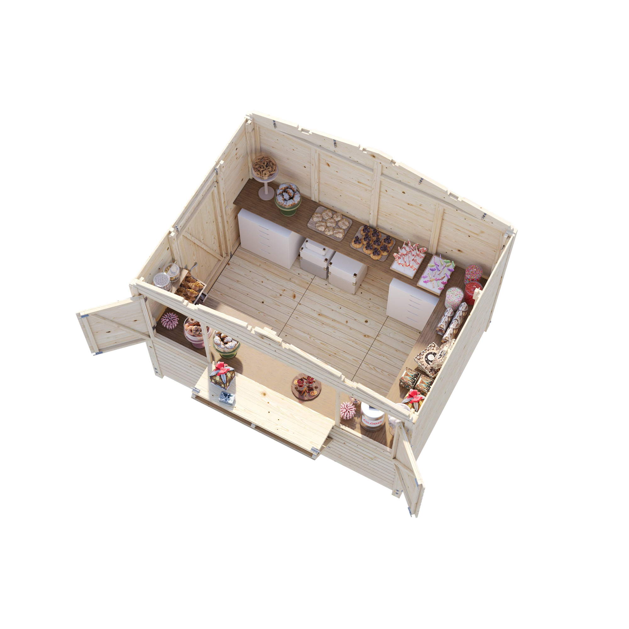 Marian 6,2 m2 - Folding kiosk NO Ubehandlet