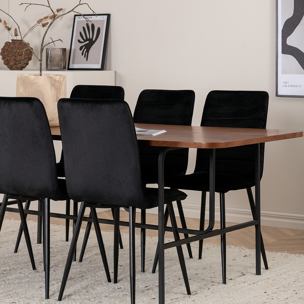 Spisegruppe Venture Home Chicago Spisebord og Walerina Spisestol Brun