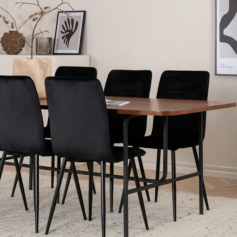 Spisegruppe Venture Home Chicago Spisebord og Walerina Spisestol Brun