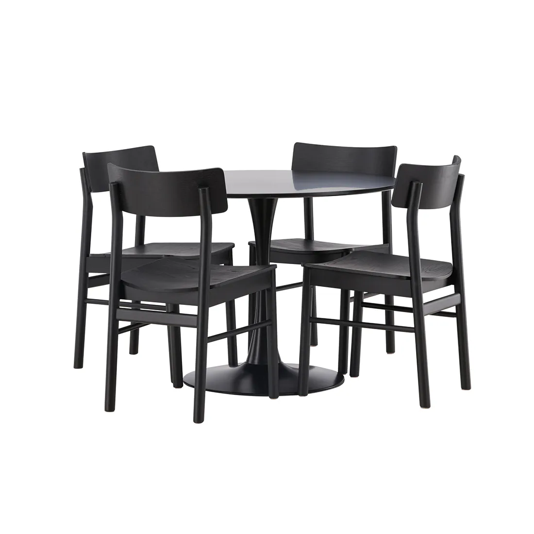 Spisegruppe Venture Home Glade Ø100 cm med 4st Montros Spisestoler