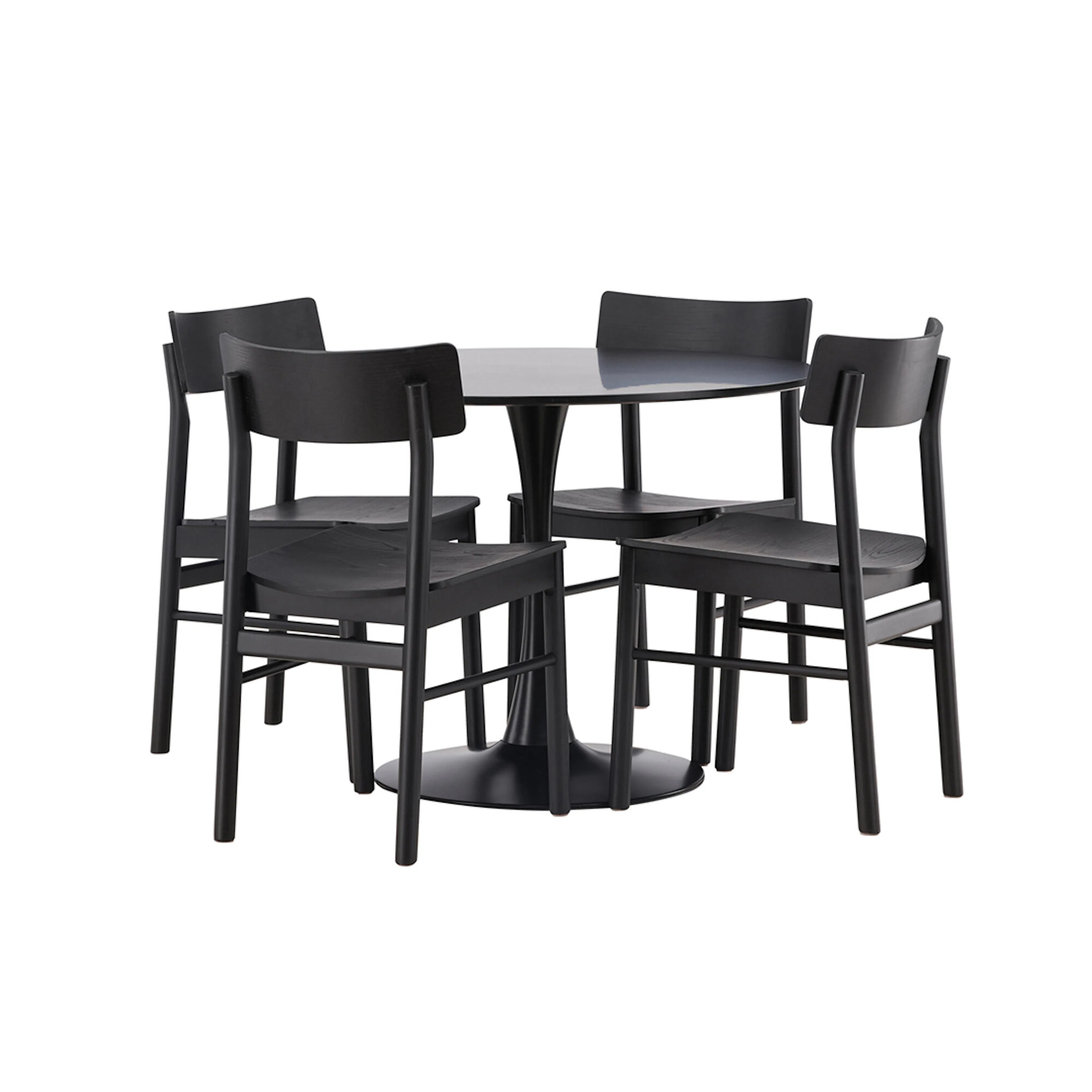Spisegruppe Venture Home Glade Ø100 cm med 4st Montros Spisestoler