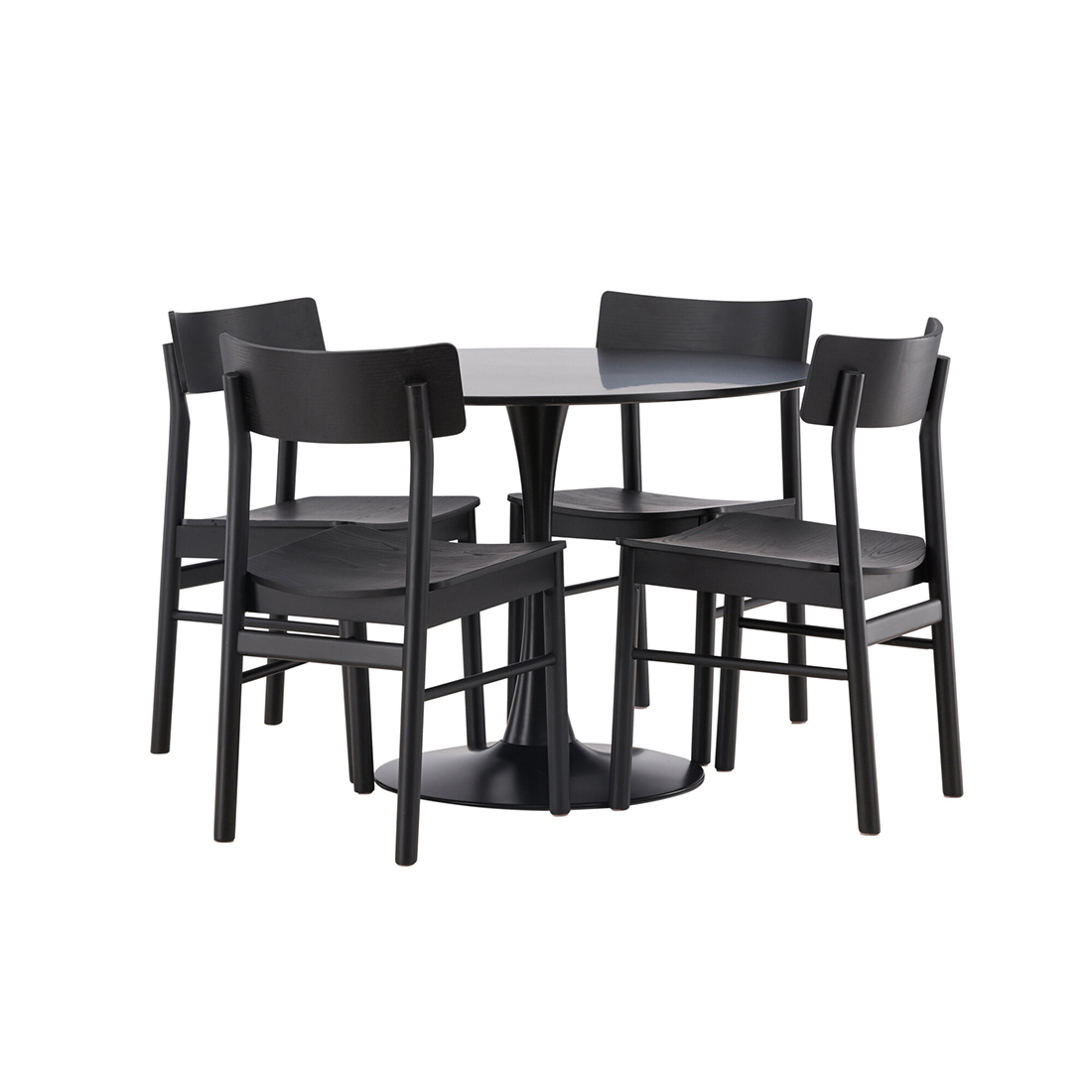 Spisegruppe Venture Home Glade Ø100 cm med 4st Montros Spisestoler