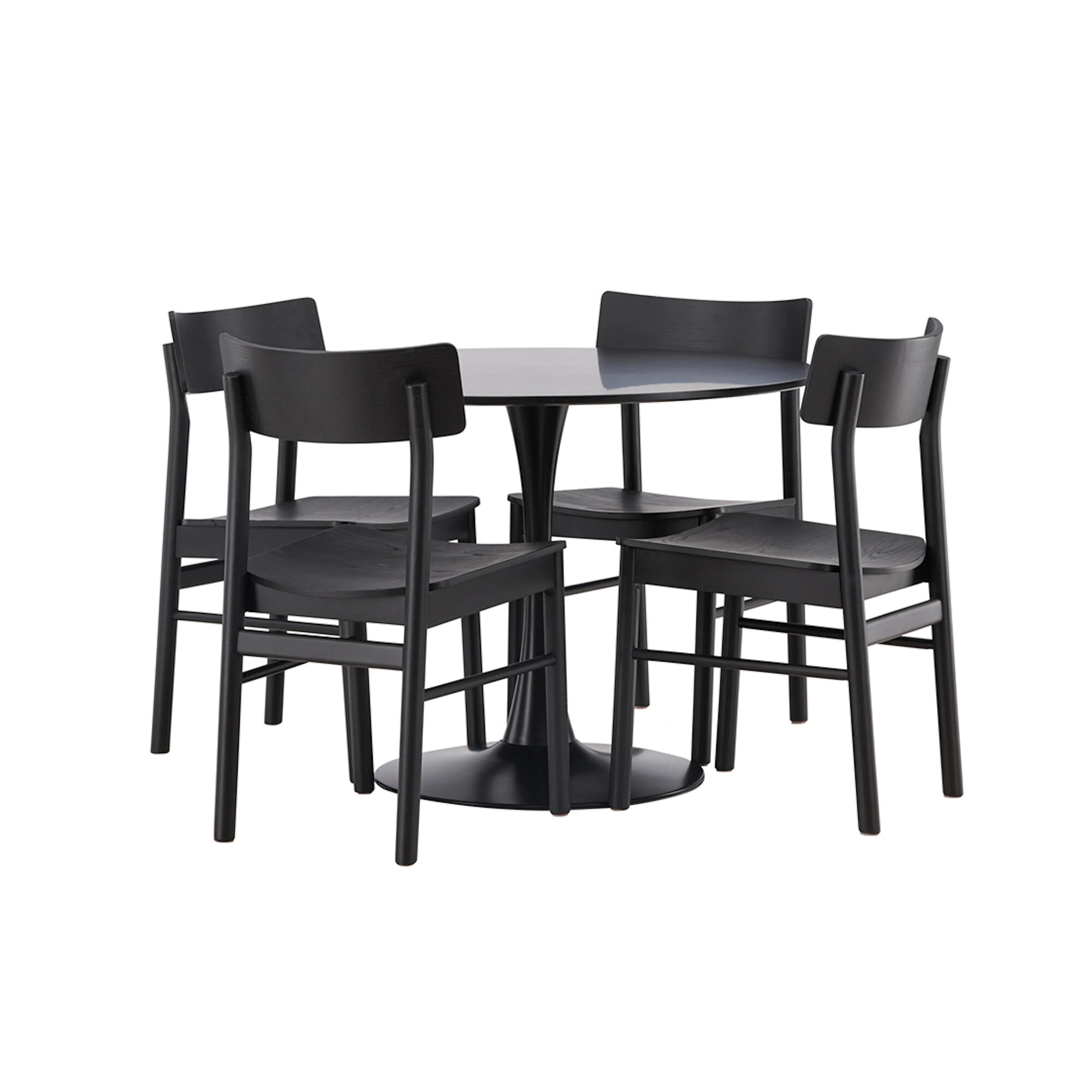 Spisegruppe Venture Home Glade Ø100 cm med 4st Montros Spisestoler