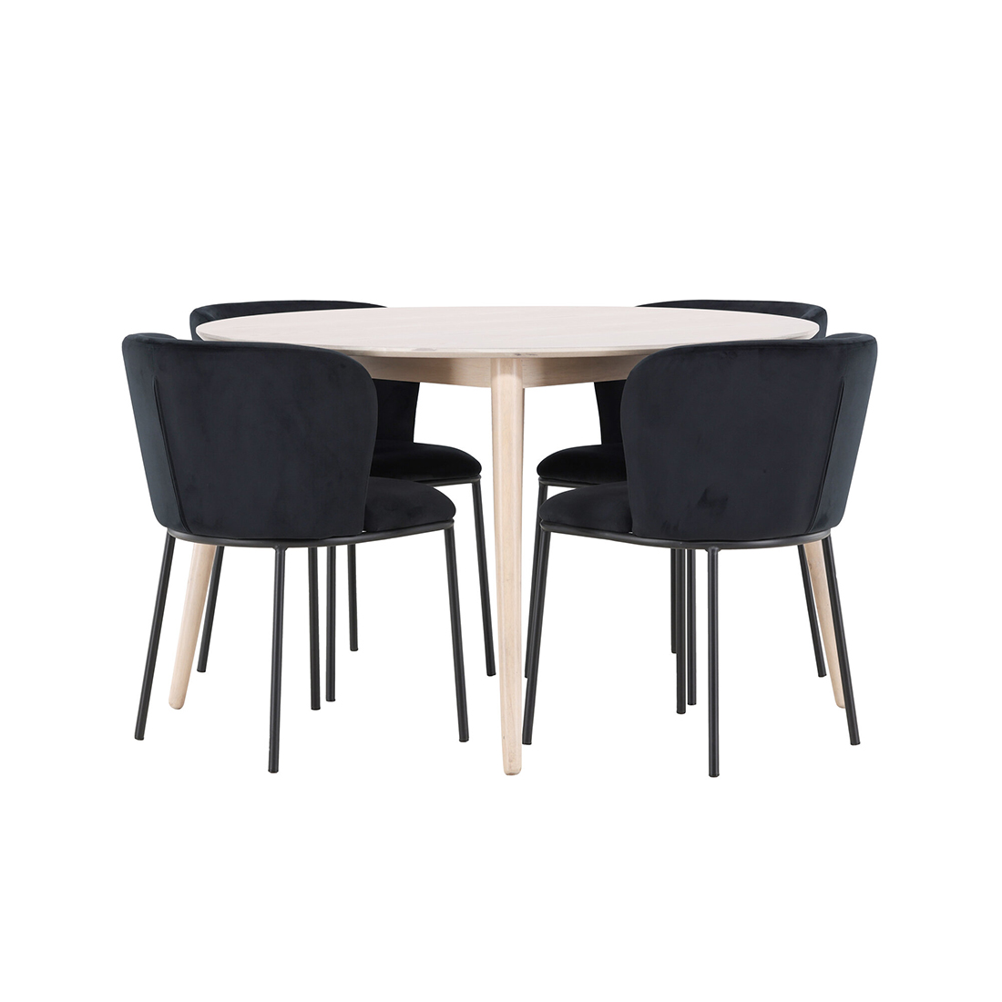 Spisegruppe Venture Home Flora Ø120 cm med 4st Edina Spisestoler
