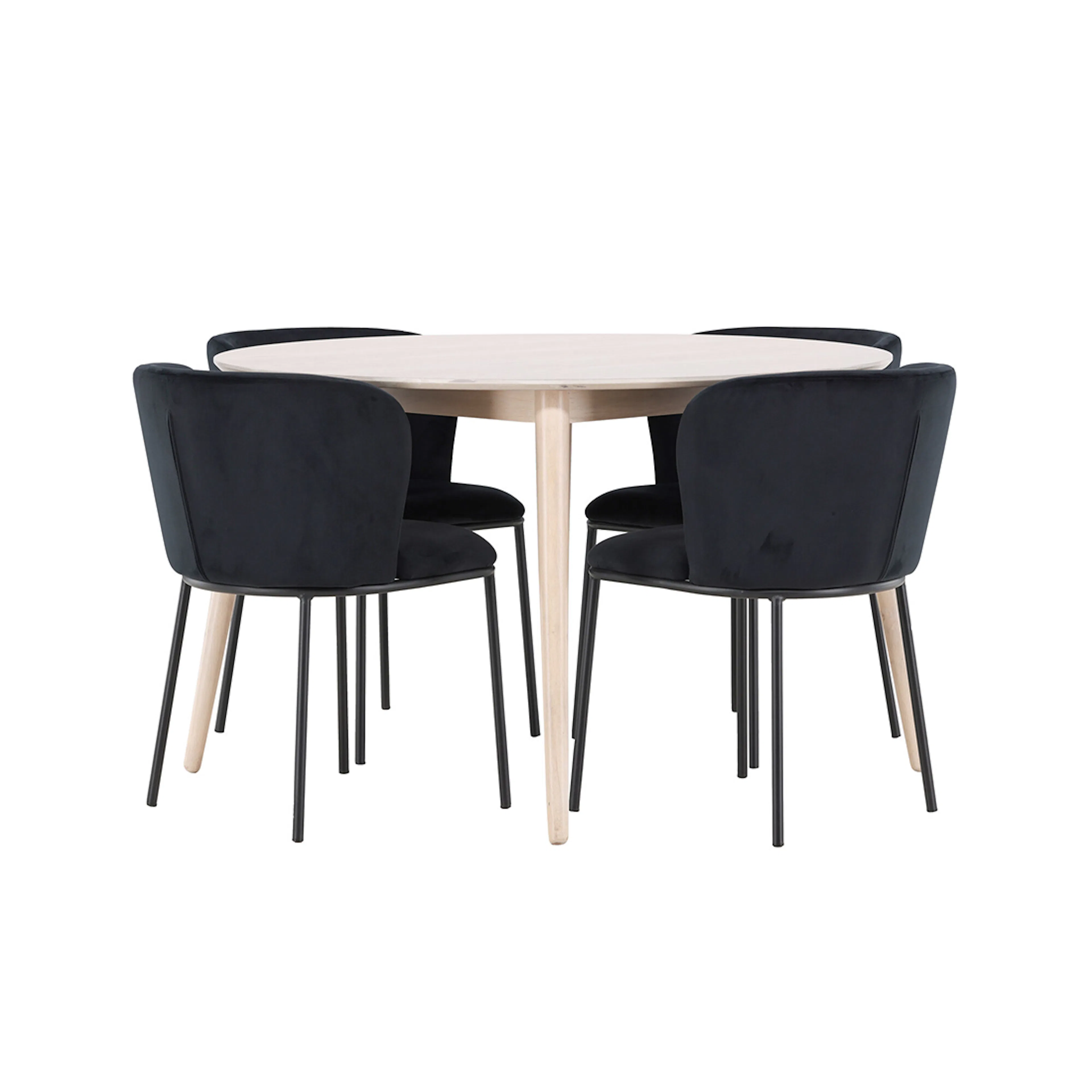 Spisegruppe Venture Home Flora Ø120 cm med 4st Edina Spisestoler